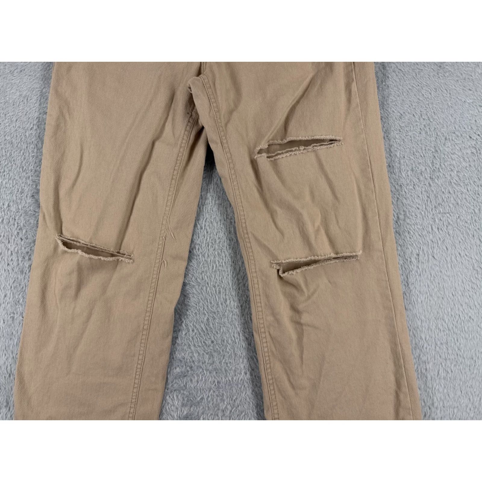 Shein Shein Jeans Womens 6 Beige Denim Wide-Leg Cotton Distressed High Rise 26x29 Regular 5-Pocket Zipper Button USA Style Womens Size 28" / US 6 / IT 42 - 3 Thumbnail