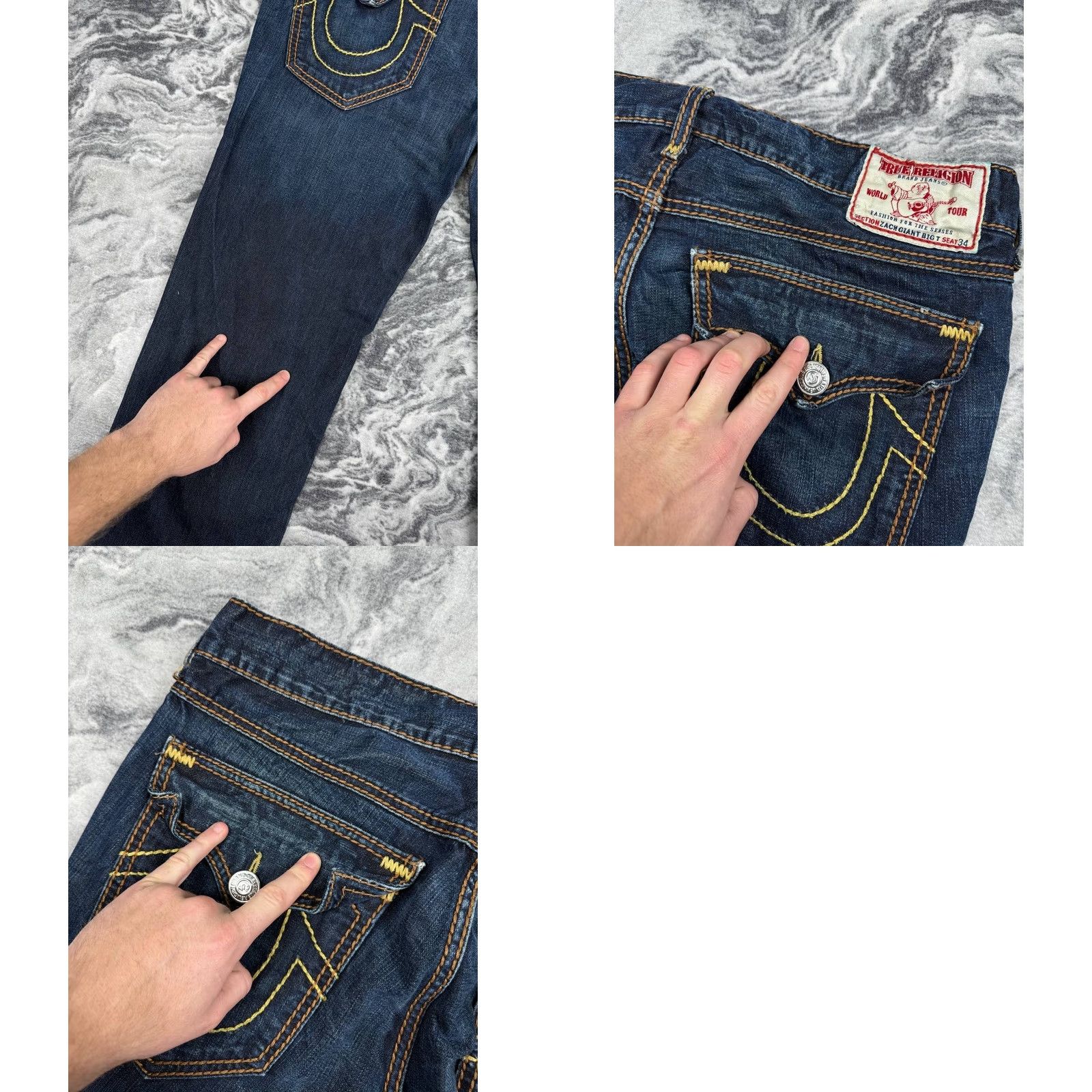 True Religion VINTAGE True Religion Denim Jeans Men Size 38 Blue Baggy 5-Pocket Design Cotton Straight Jeans World Tour Size US 38 / EU 54 - 11 Thumbnail