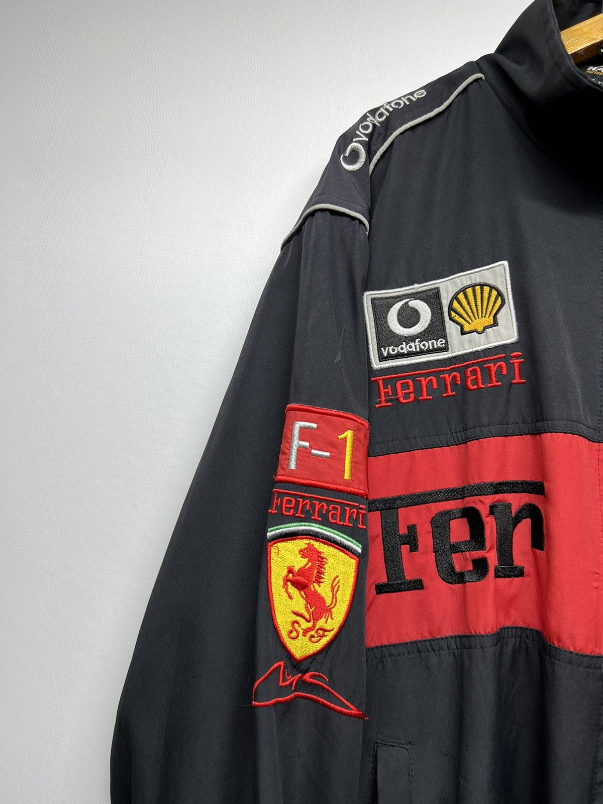 Vintage Y2k Ferrari F1 Faded Nylon Racing Jacket 00’s