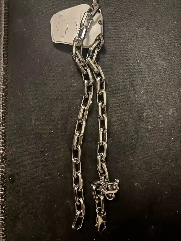 Jewelry Heavyweight Industrial Box Link Chain Necklace - 55 cm Size ONE SIZE - 1 Thumbnail
