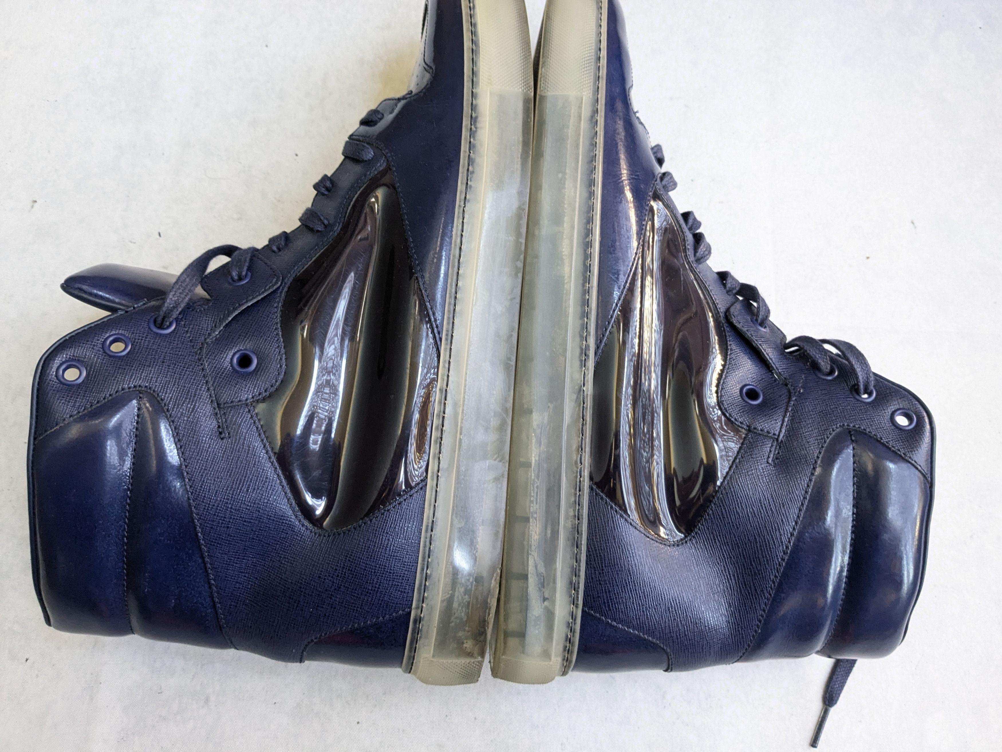 Balenciaga Balenciaga Arena Navy Blue 14 47 Leather High Tops Sneakers Size US 14 / EU 47 - 11 Thumbnail
