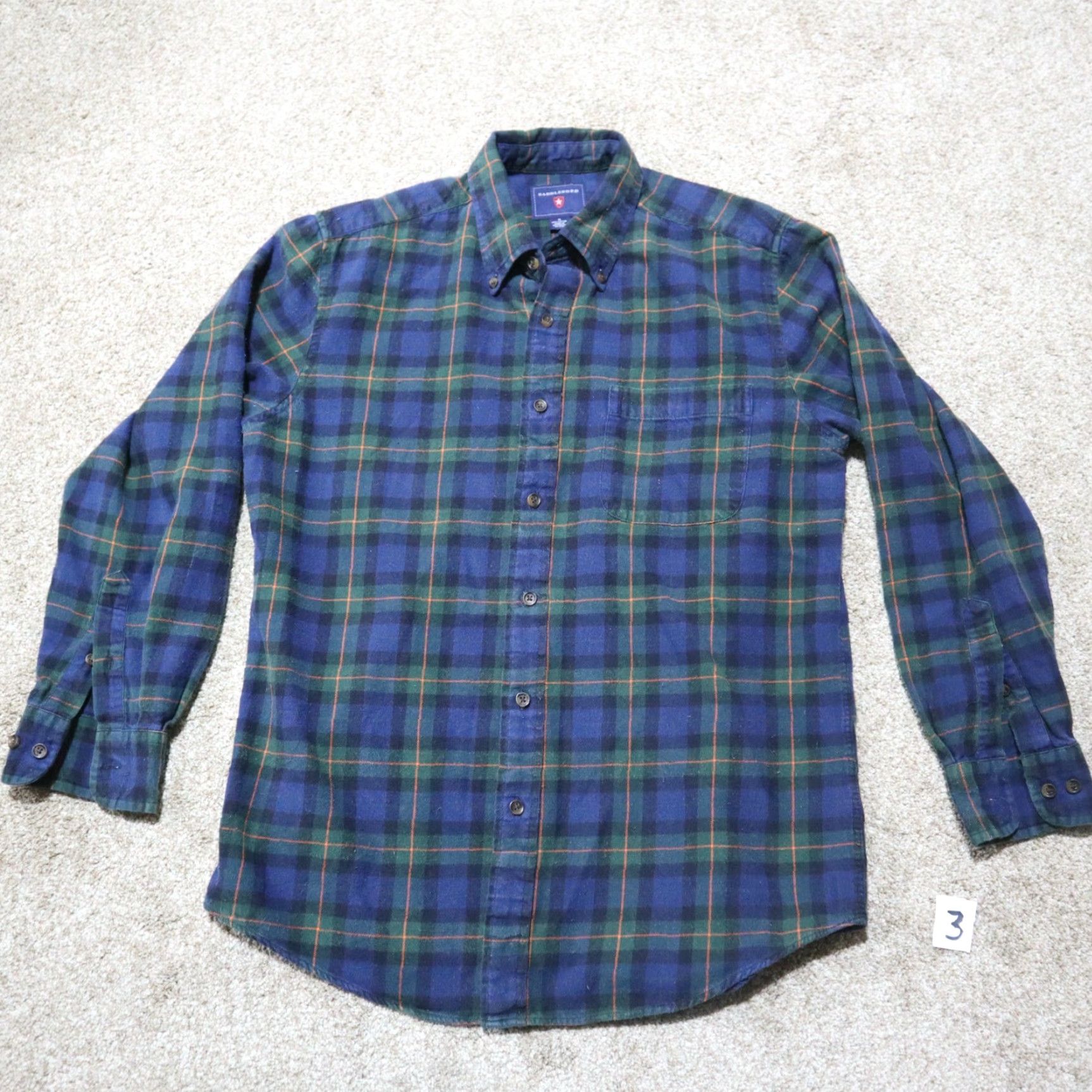 Vintage Saddlebred Shirt Button-Up Plaid Blue Green 100% Cotton Mens Size M Medium Casual Shirt Front-Button Men Saddlebred Size US M / EU 48-50 / 2 - 2 Thumbnail