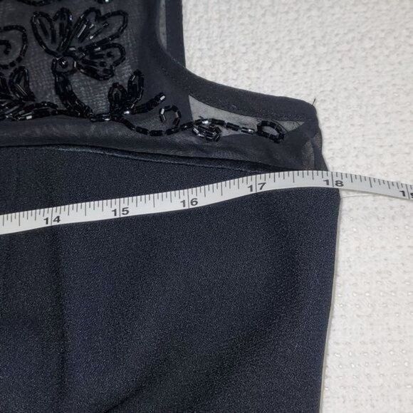 Vintage Liz Claiborne Night Embellished Sheer Sz. 8 Black Maxi Sleev Size M / US 6-8 / IT 42-44 - 11 Thumbnail