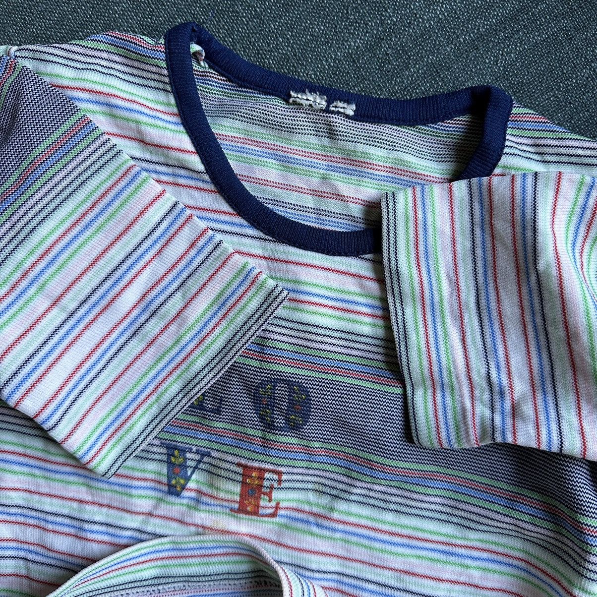 Other × Vintage Perfect Vintage 60s 70s Striped Love Baby Tee Youth Shirt Size XXS / US 00 / IT 34 - 6 Thumbnail