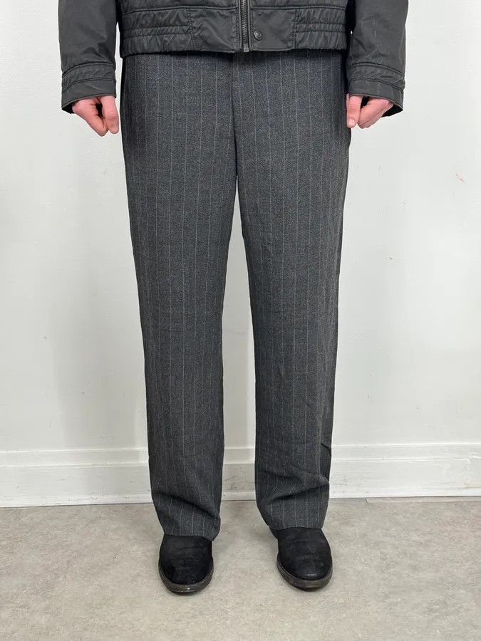 Emporio Armani AW2003 Emporio Armani Grey Wool Striped Classy Pants Size US 34 / EU 50 - 2 Thumbnail