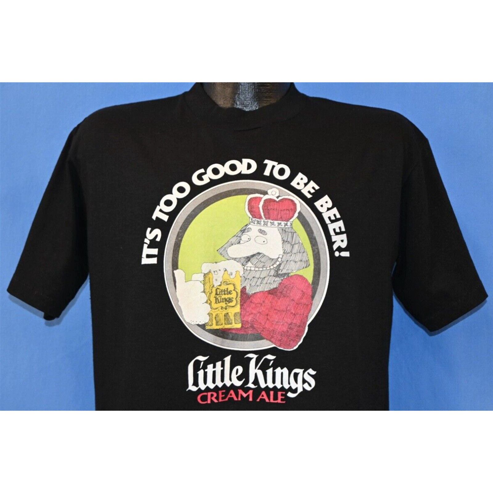 image of Toogood VTG 80's Little Kings Cream Ale Too Good To Be Beer Fandango Band Promo T-Shirt L in White 