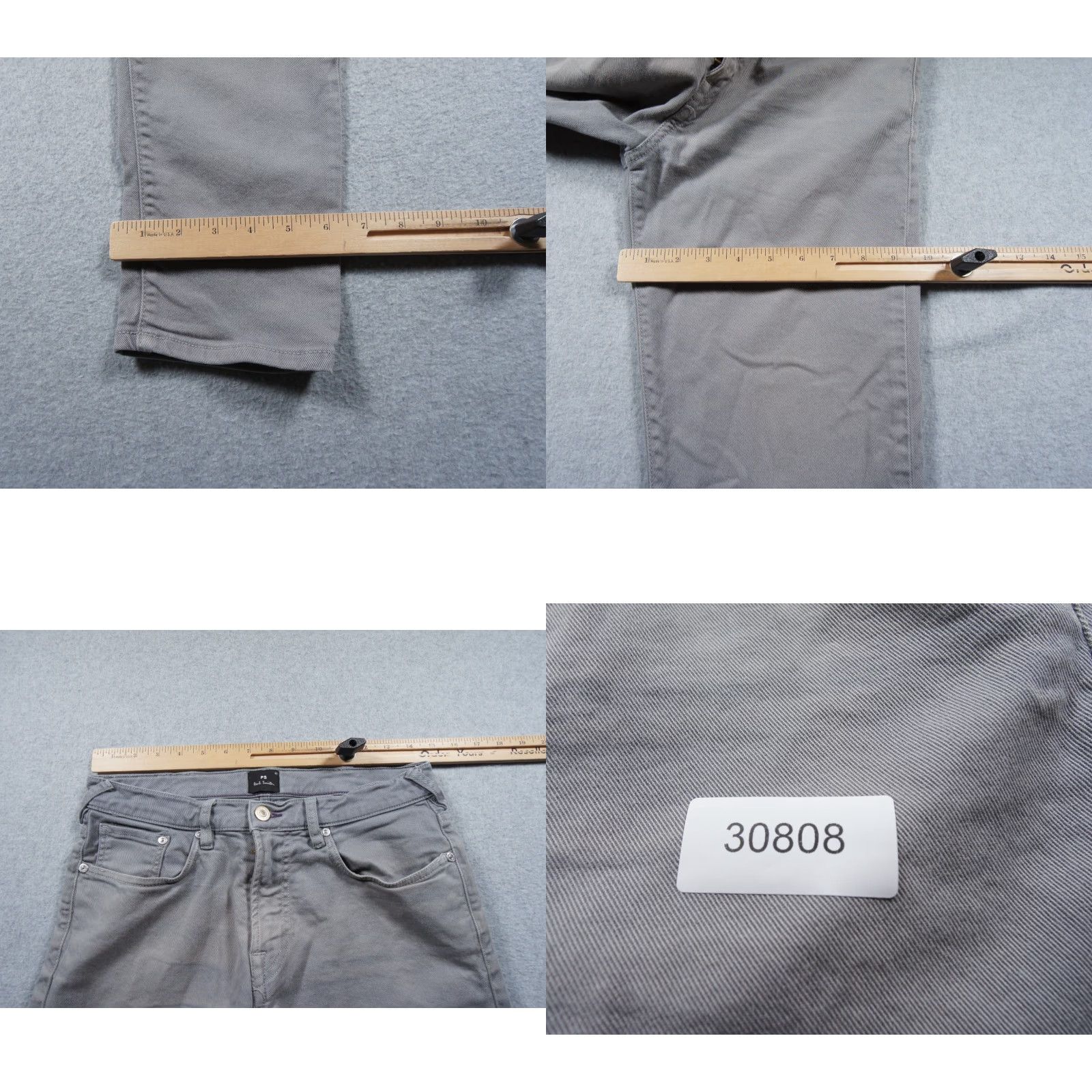 Paul Smith Paul Smith Jeans Mens 30x30 Gray Denim Tapered Fit Stretch Casual Adult Pants Size US 30 / EU 46 - 9 Thumbnail
