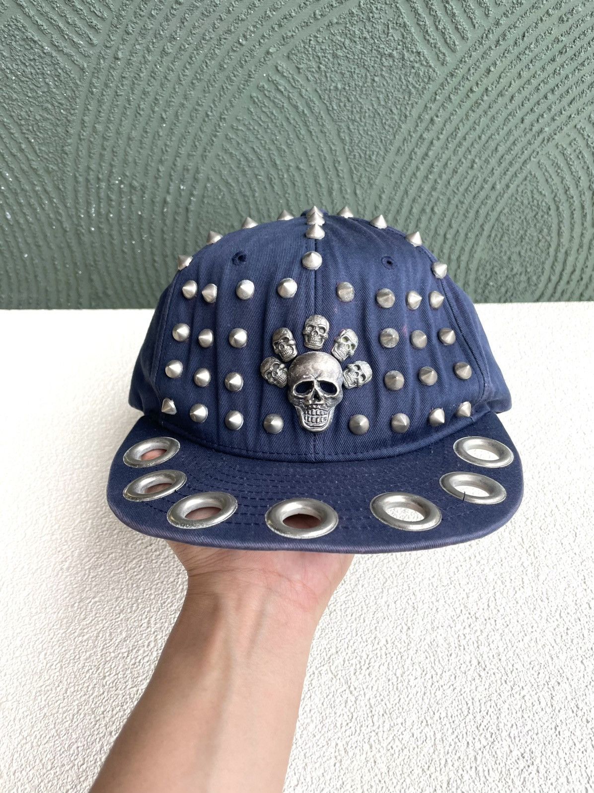 If Six Was Nine Crazy Spike Skull Studded Cadet Hat Size ONE SIZE - 1 Thumbnail