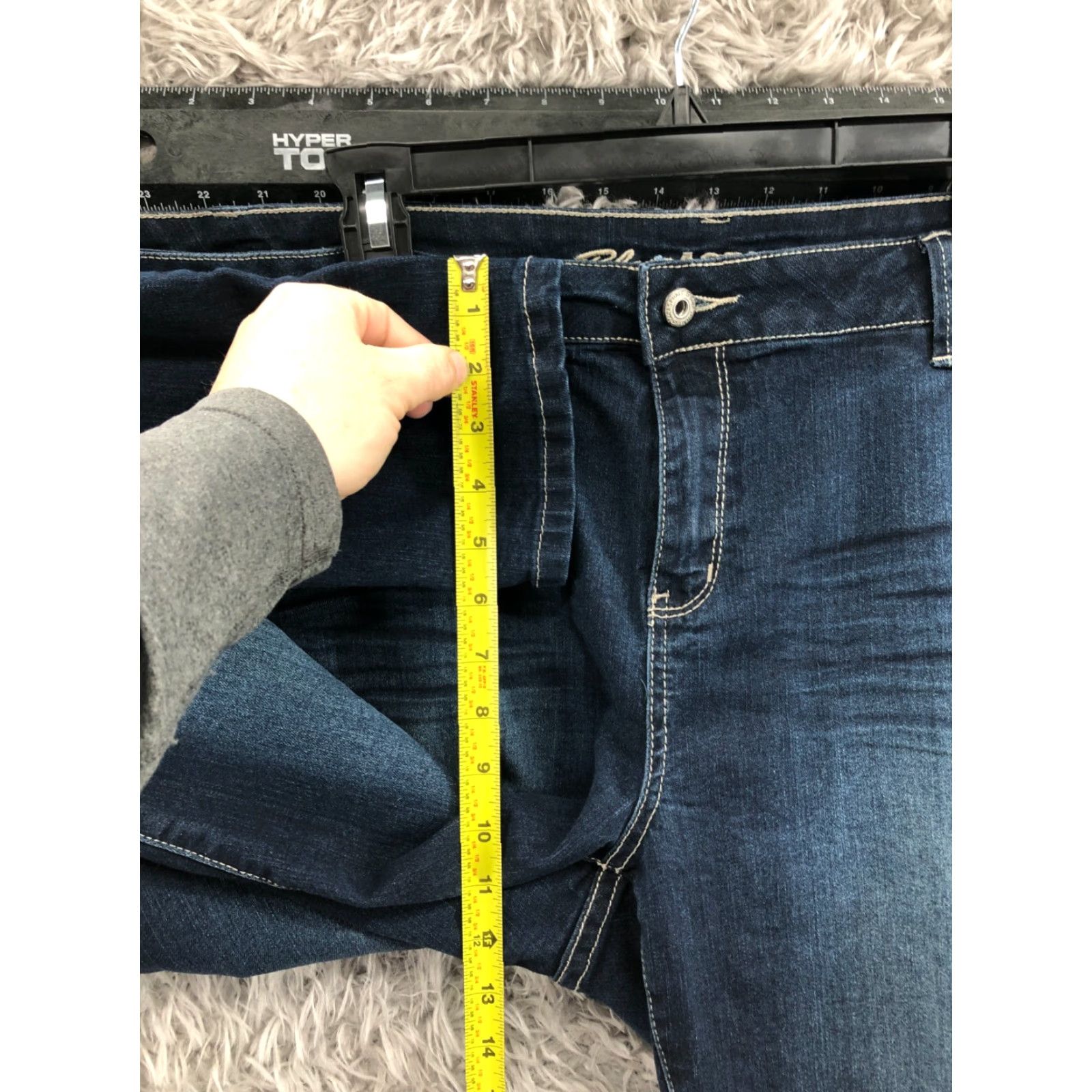 Vintage Blue Asphalt Jeans Skinny Plus Size 22 Womens Medium Wash Blue Denim 5-Pocket Design Regular Rise Belt Loops Zipper Button - 31in Inseam Size 40" / US 18 - 4 Thumbnail