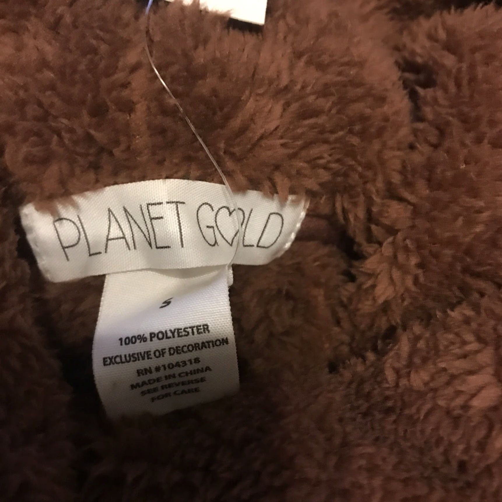Vintage Planet Gold NWT Plush Top Pullover Popover Womens Size Small Carob Brown Knit Pullover Top Womens Small Metal Plush NWT Size S / US 4 / IT 40 - 2 Thumbnail