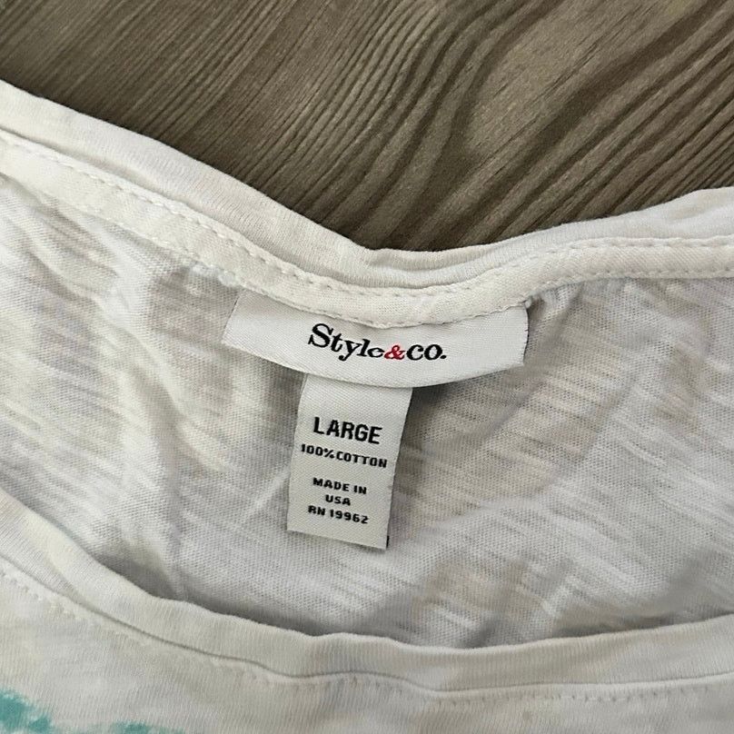 Other style&co white beach graphic shirt Size L / US 10 / IT 46 - 3 Thumbnail