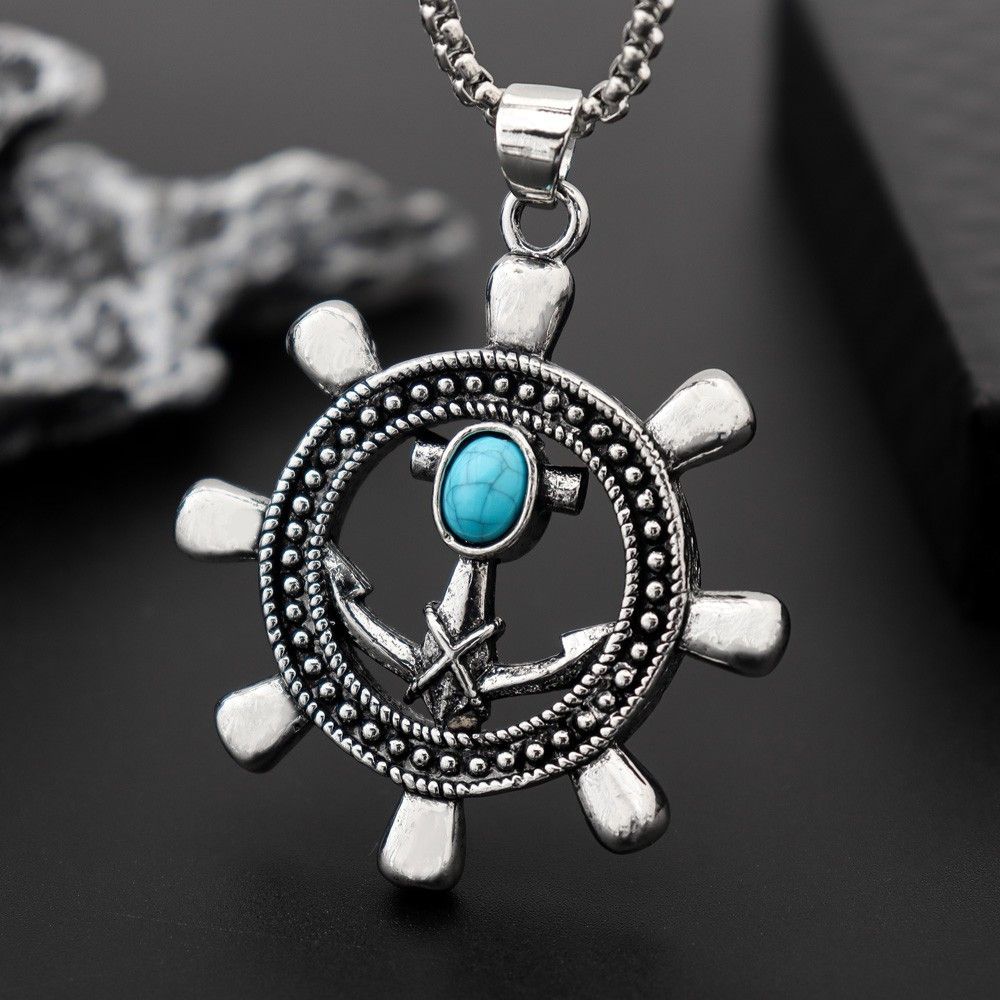 Jewelry Viking Anchor Compass Pendant Necklace Size ONE SIZE - 5 Thumbnail