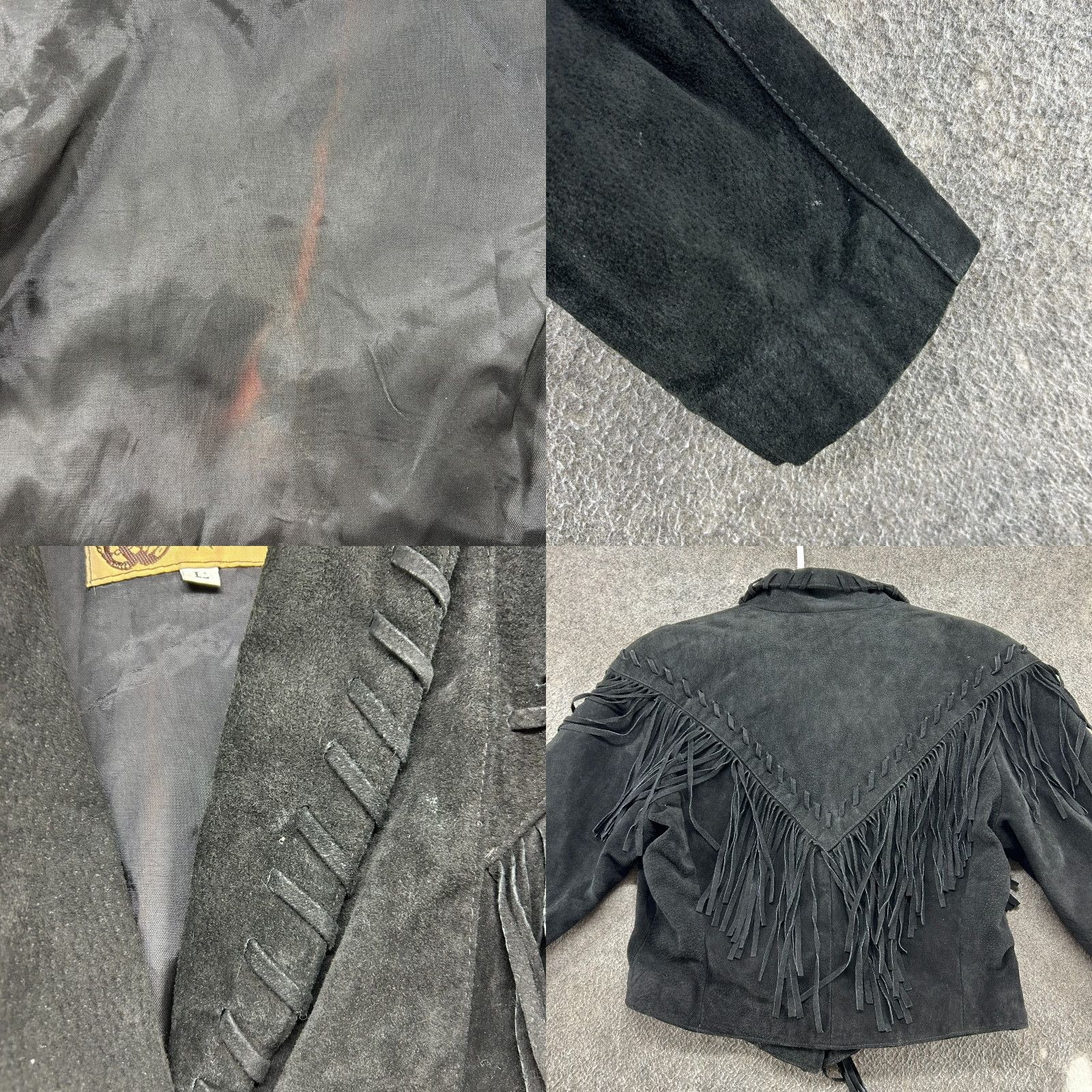 Vintage VINTAGE Frontier Leather Jacket Womens L Black Fringe 90s Bohemian Western Designer Jacket Size L / US 10 / IT 46 - 8 Thumbnail