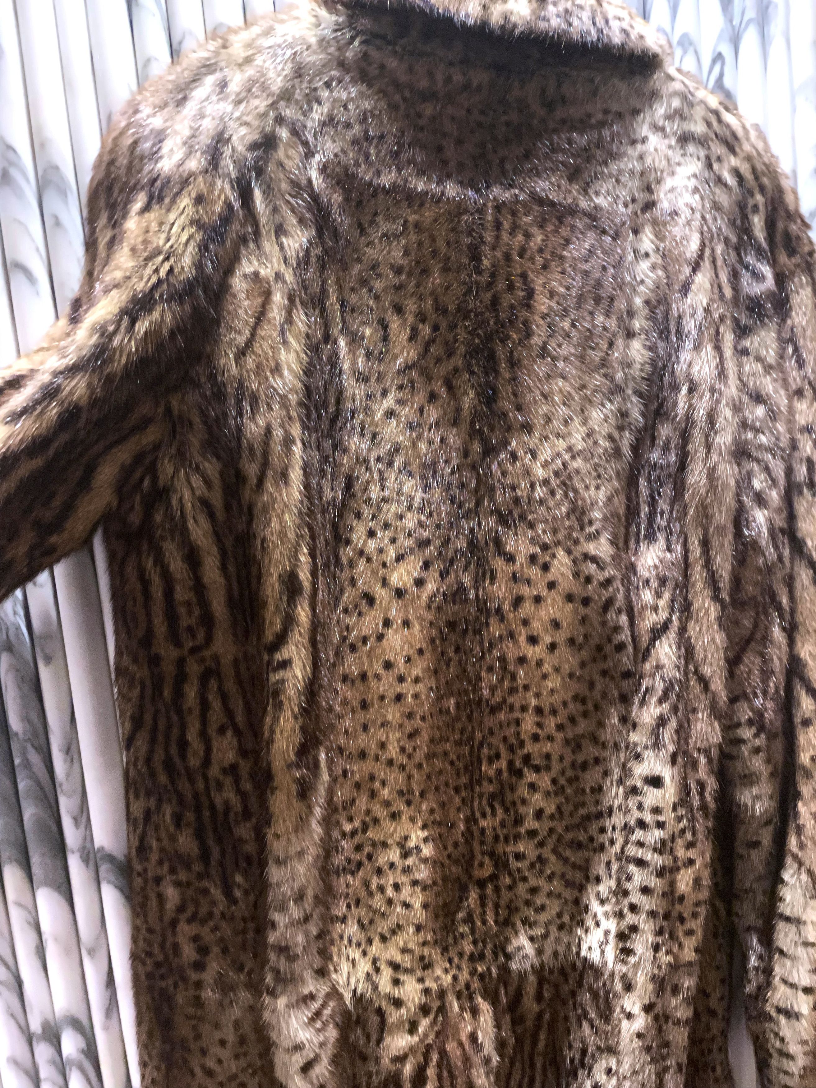 Hedi Slimane × Saint Laurent Paris *HOLY GRAIL* BABYCAT LEOPARD OCELOT MARMOT MINK FUR COAT Size US M / EU 48-50 / 2 - 10 Thumbnail