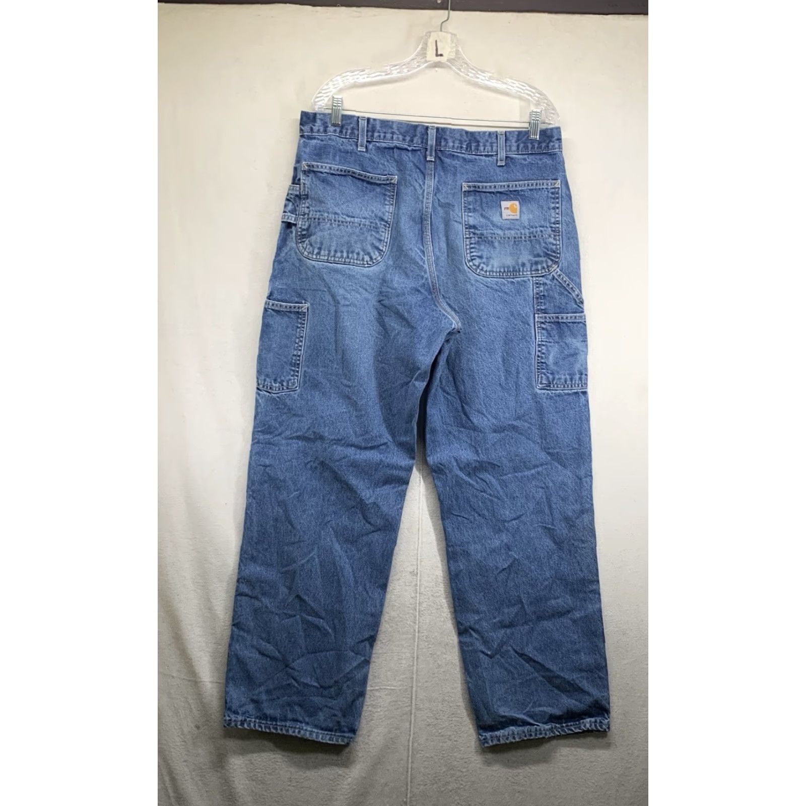 Carhartt VINTAGE Carhartt Men’s Wide Leg Flame-Resistant Denim Jeans 36W 32L Blue Retro Size US 36 / EU 52 - 2 Thumbnail