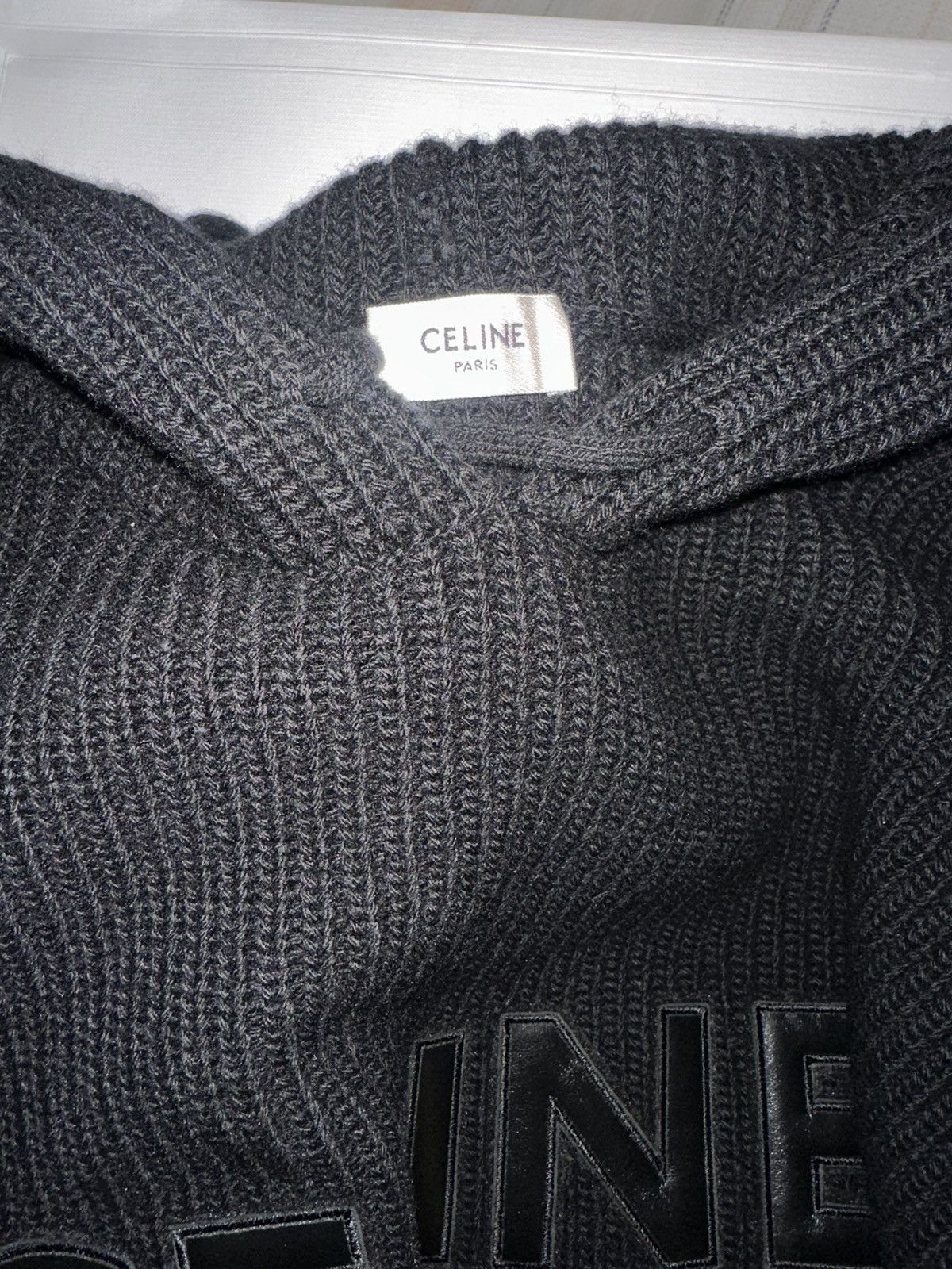 Celine Celine hooded sweater in monochromic wool Size US L / EU 52-54 / 3 - 4 Thumbnail