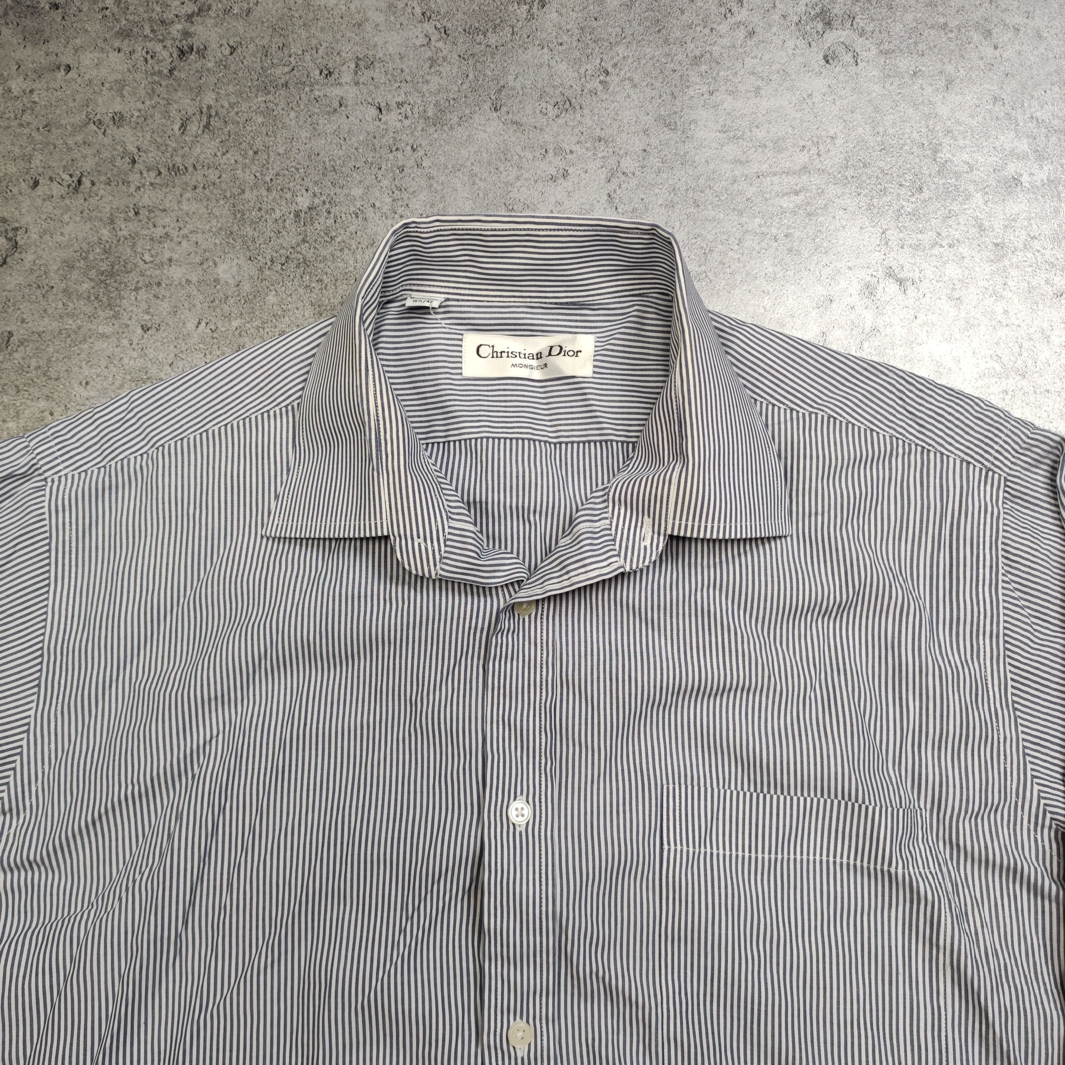 Christian Dior Monsieur × Dior × Vintage RARE Christian Dior Monsieur Vintage Striped Pocket Shirt Size US L / EU 52-54 / 3 - 4 Thumbnail