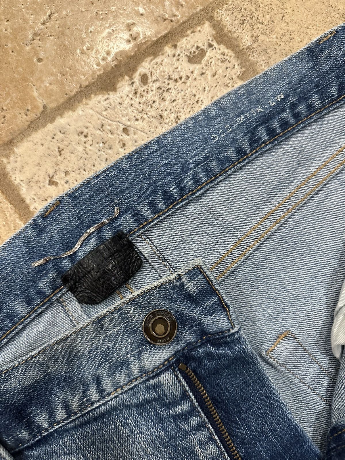 Hedi Slimane × Saint Laurent Paris Saint Laurent x Hedi SS16 Blue Wash Distressed D02 Denim Size US 33 - 9 Thumbnail