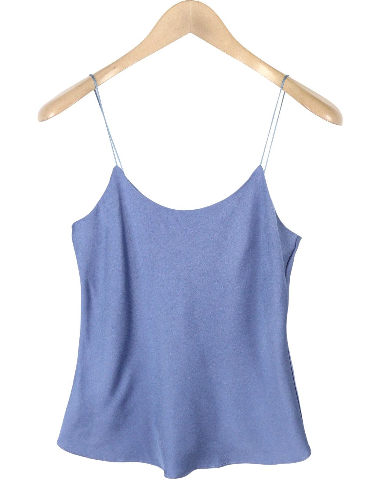 Max Mara EU38 Blue Spaghetti Strap Shiny Blouse 88801 Size M / US 6-8 / IT 42-44 - 2 Thumbnail