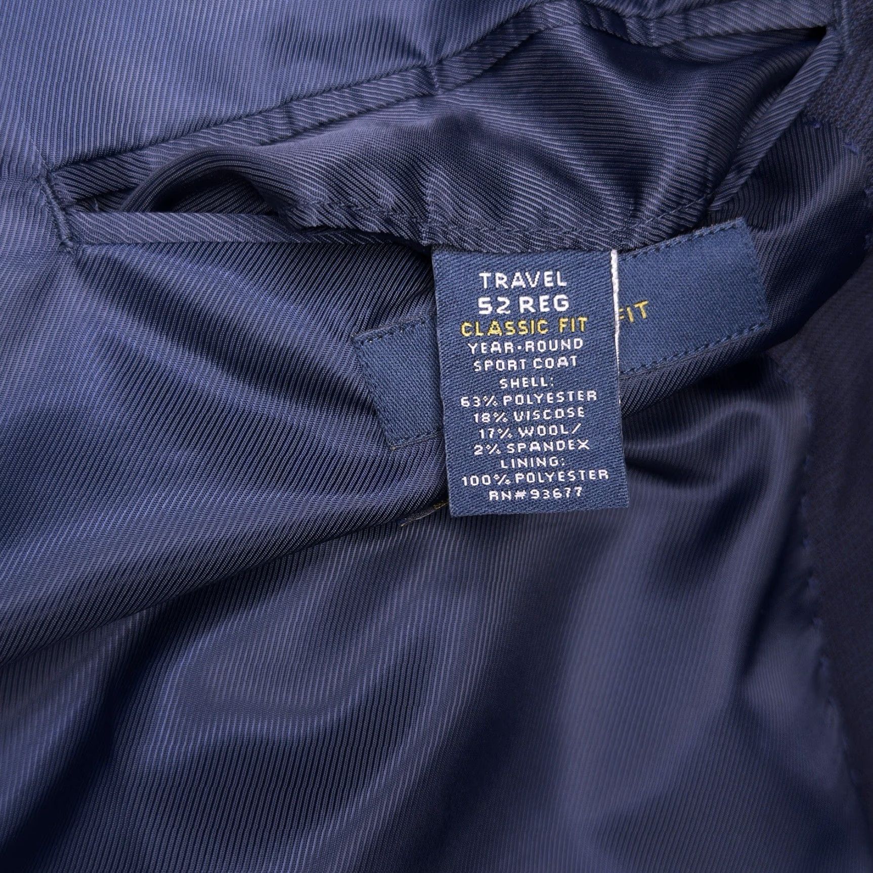 Stafford Stafford Sport Coat Blue 52R Big & Tall Single-Breasted Notch Lapel 2-Button Classic Fit Blazer Size 52R - 7 Thumbnail