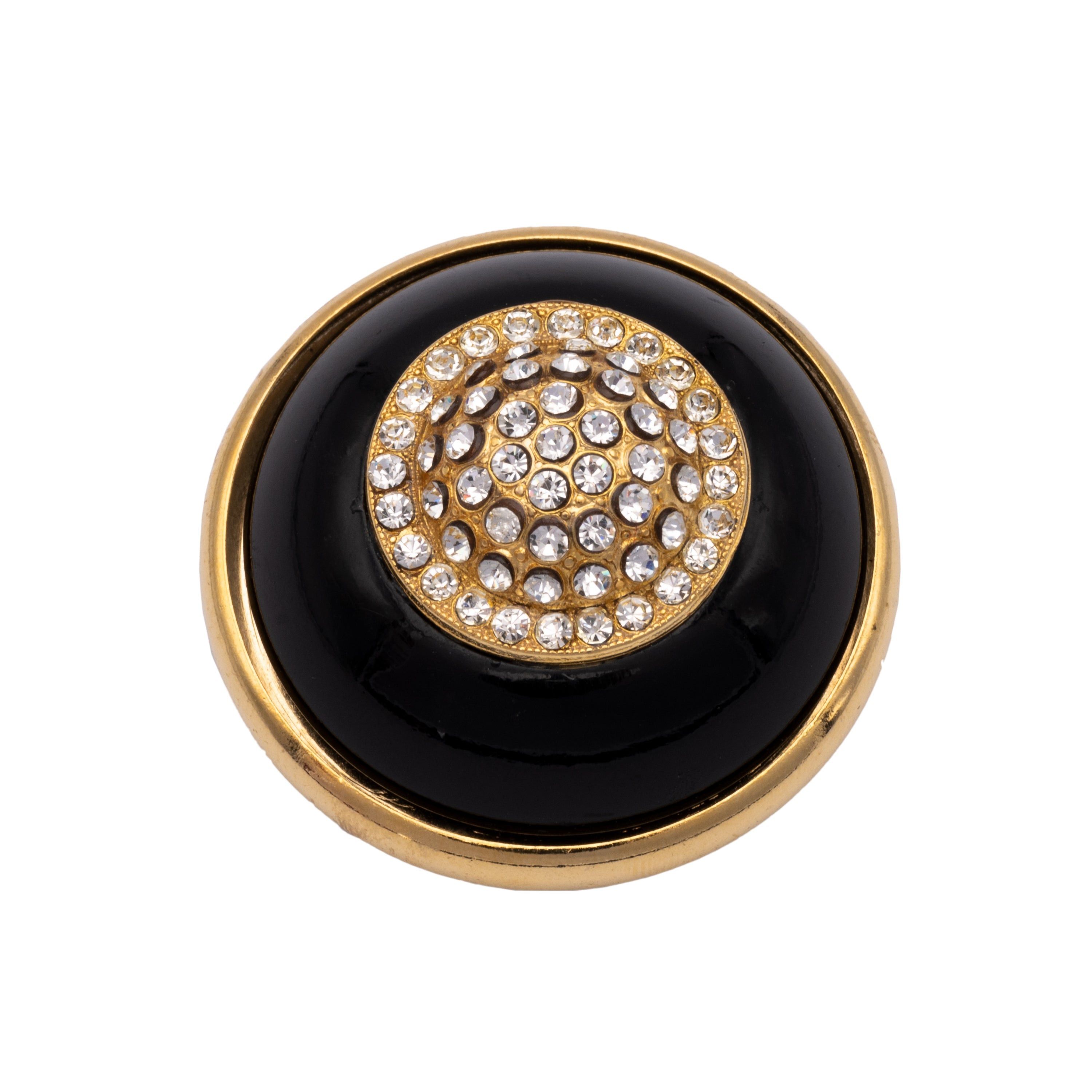 image of Vintage Collection Privee Jewelled Brooch in Black, Women's