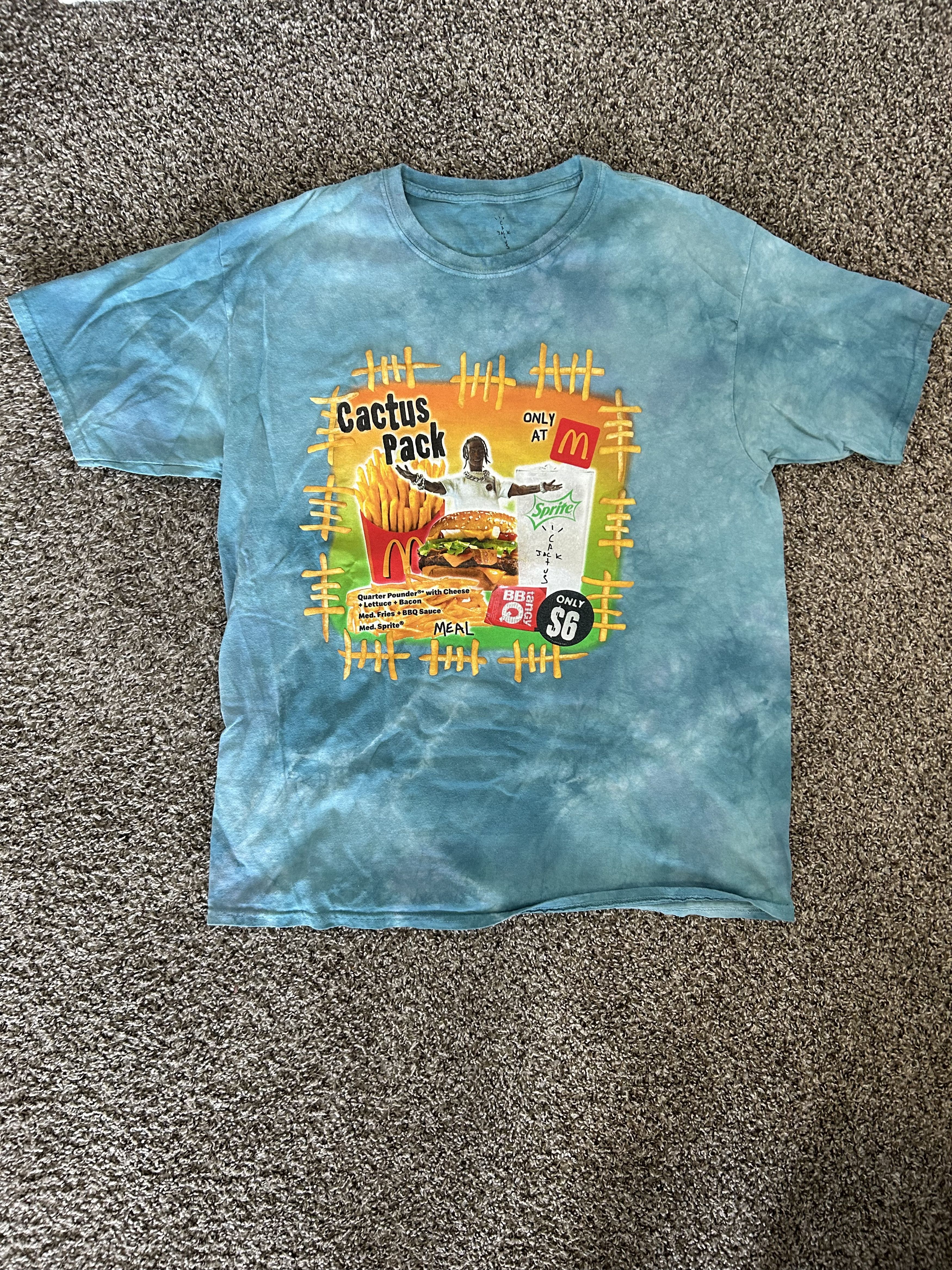Travis Scott Travis Scott X McDonalds Cactus Pack Blue Tie Dye T Shirt Size US XL / EU 56 / 4 - 1 Thumbnail