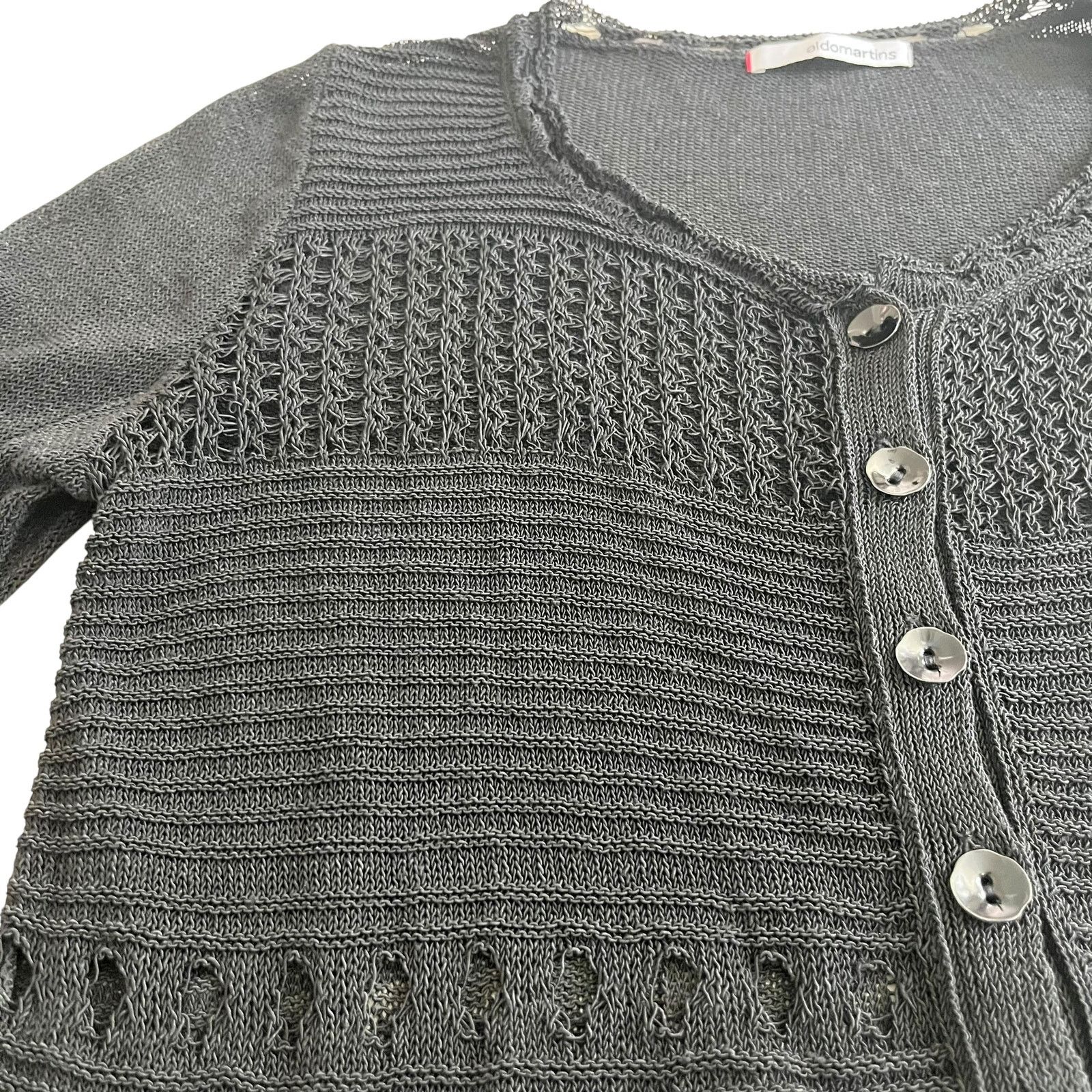 Other Aldomartins Black Semi Sheer Lace Knit Long Sleeve Cardigan Size XL / US 12-14 / IT 48-50 - 3 Thumbnail