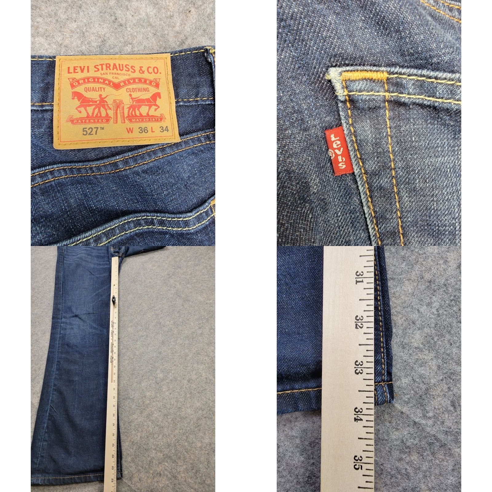 Levi's Levi's 527 Jeans Mens 36x34 Denim Dark Wash Slim Bootcut Pocket Pockets Jeans Fit Slim US Flag Theme Mens Size US 36 / EU 52 - 9 Thumbnail