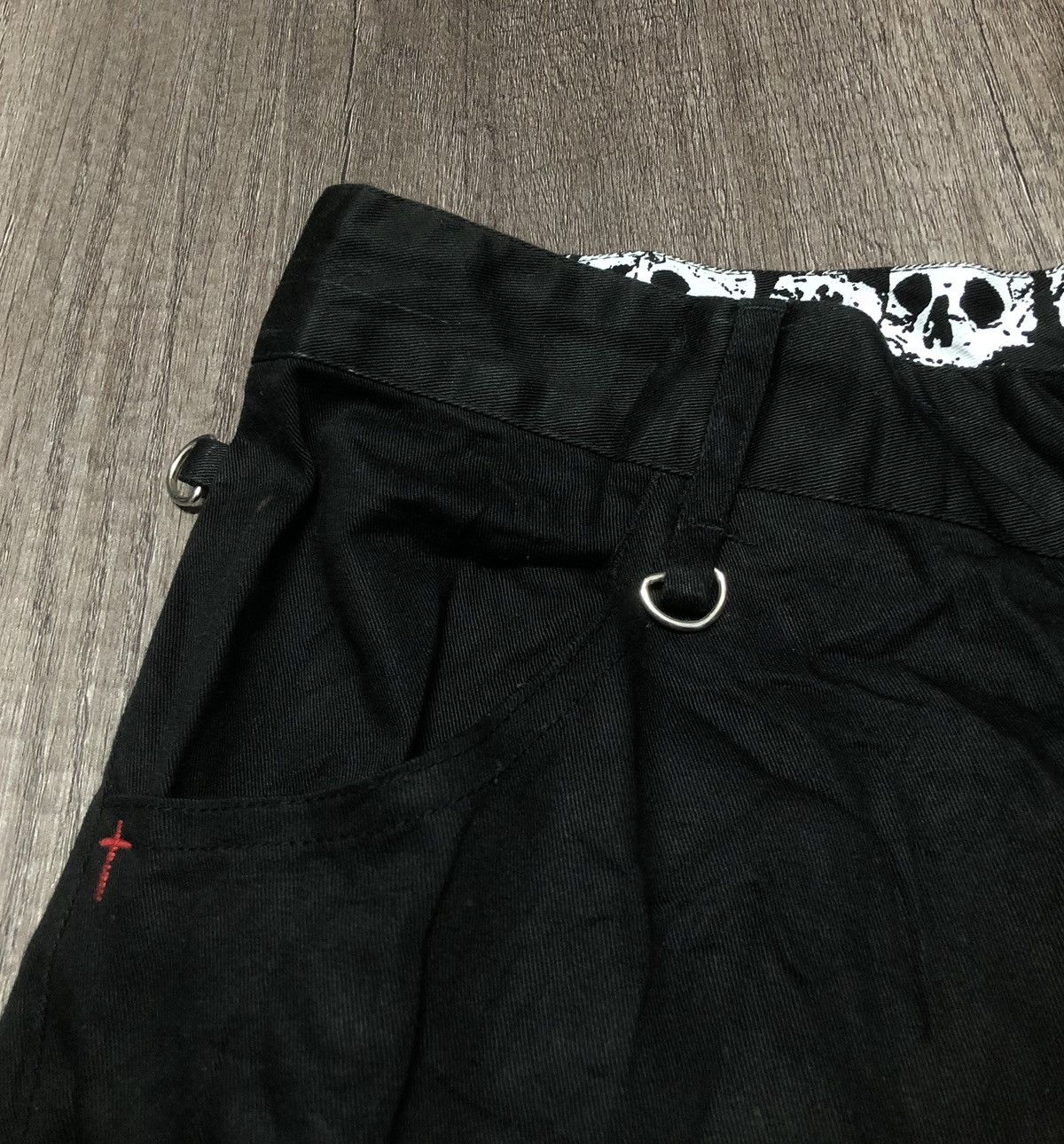 If Six Was Nine × Japanese Brand × Vintage MAD PUNKS SKULL DESIGN BONDAGE STYLE BOOTCUT PANT Size US 32 / EU 48 - 13 Thumbnail