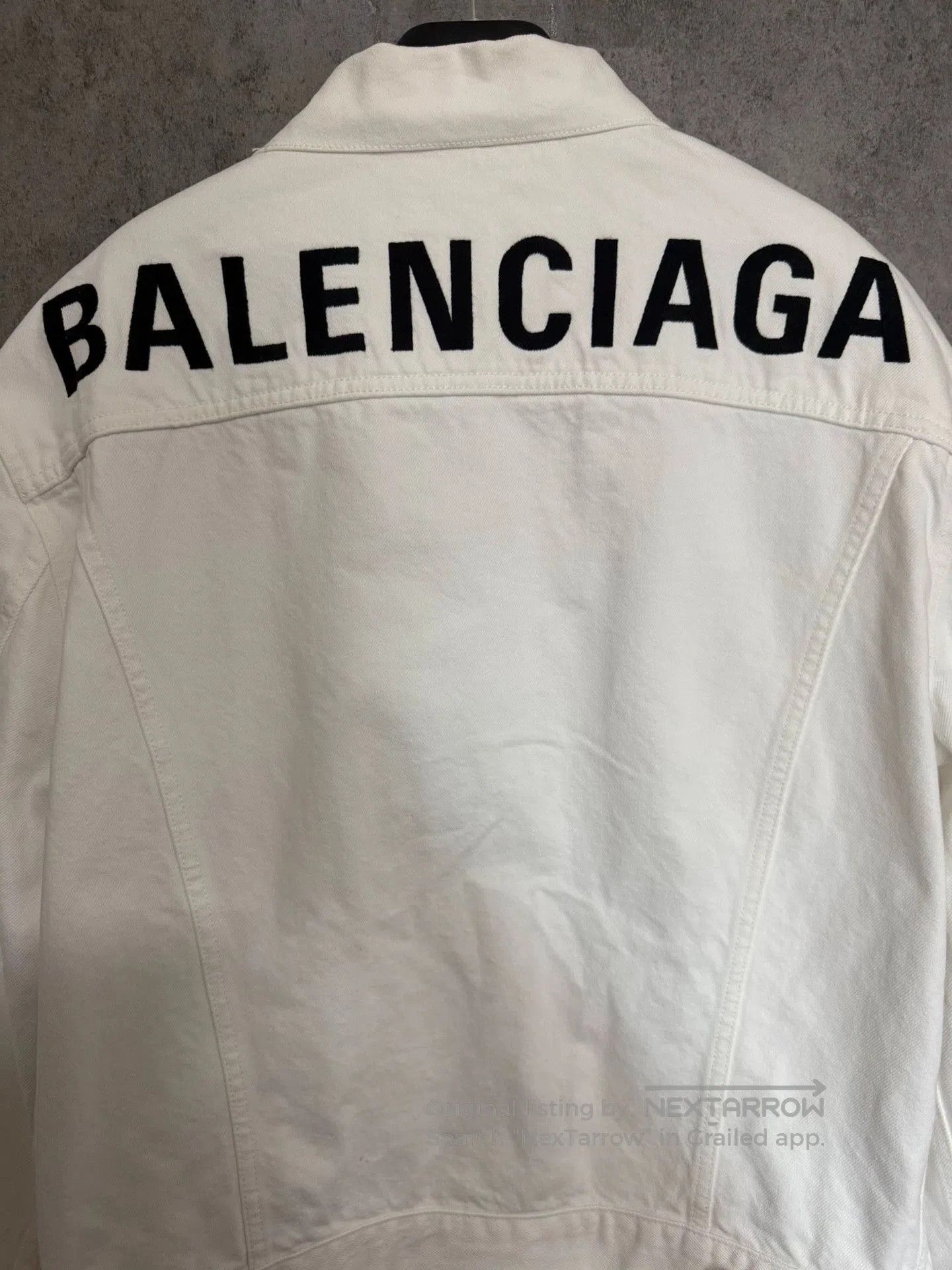 Balenciaga Balenciaga White Denim Jacket with Logo. Size US S / EU 44-46 / 1 - 6 Thumbnail