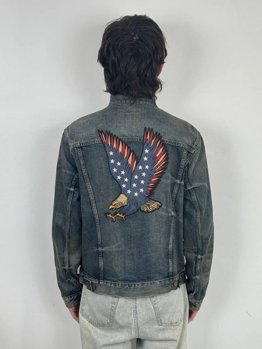 Polo Ralph Lauren 2010s Ralph Lauren Denim & Supply Blue Eagle Faded Denim Jacket Size US M / EU 48-50 / 2 - 5 Thumbnail