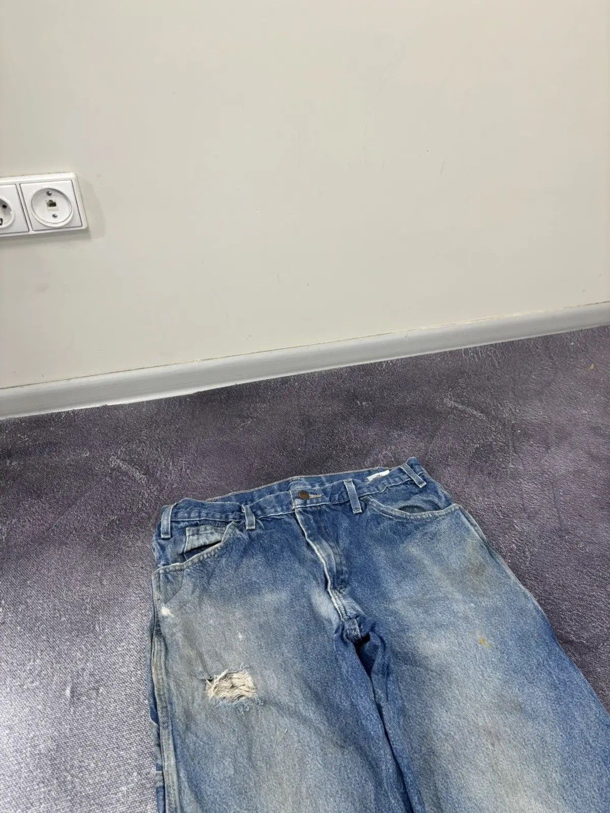 Dickies × Vintage Vintage Dickies Y2K Faded Blue Denim Work Baggy Jeans Size US 33 - 7 Thumbnail