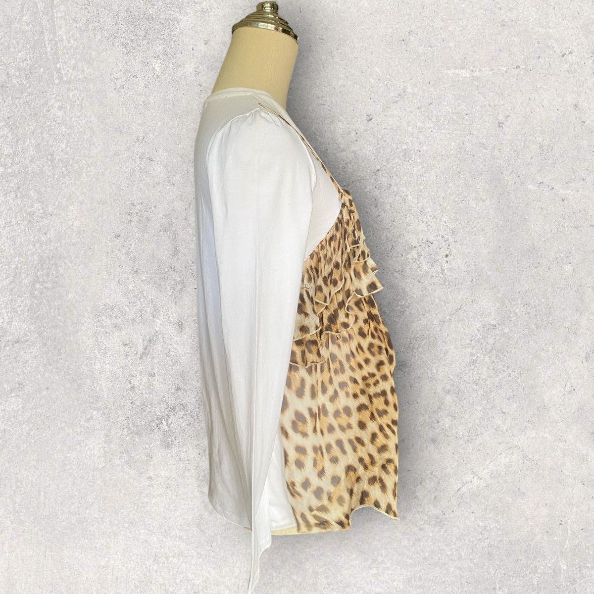 Roberto Cavalli 2011 Leopard Ruffle Appliqué L/S Size XS / US 0-2 / IT 36-38 - 4 Thumbnail