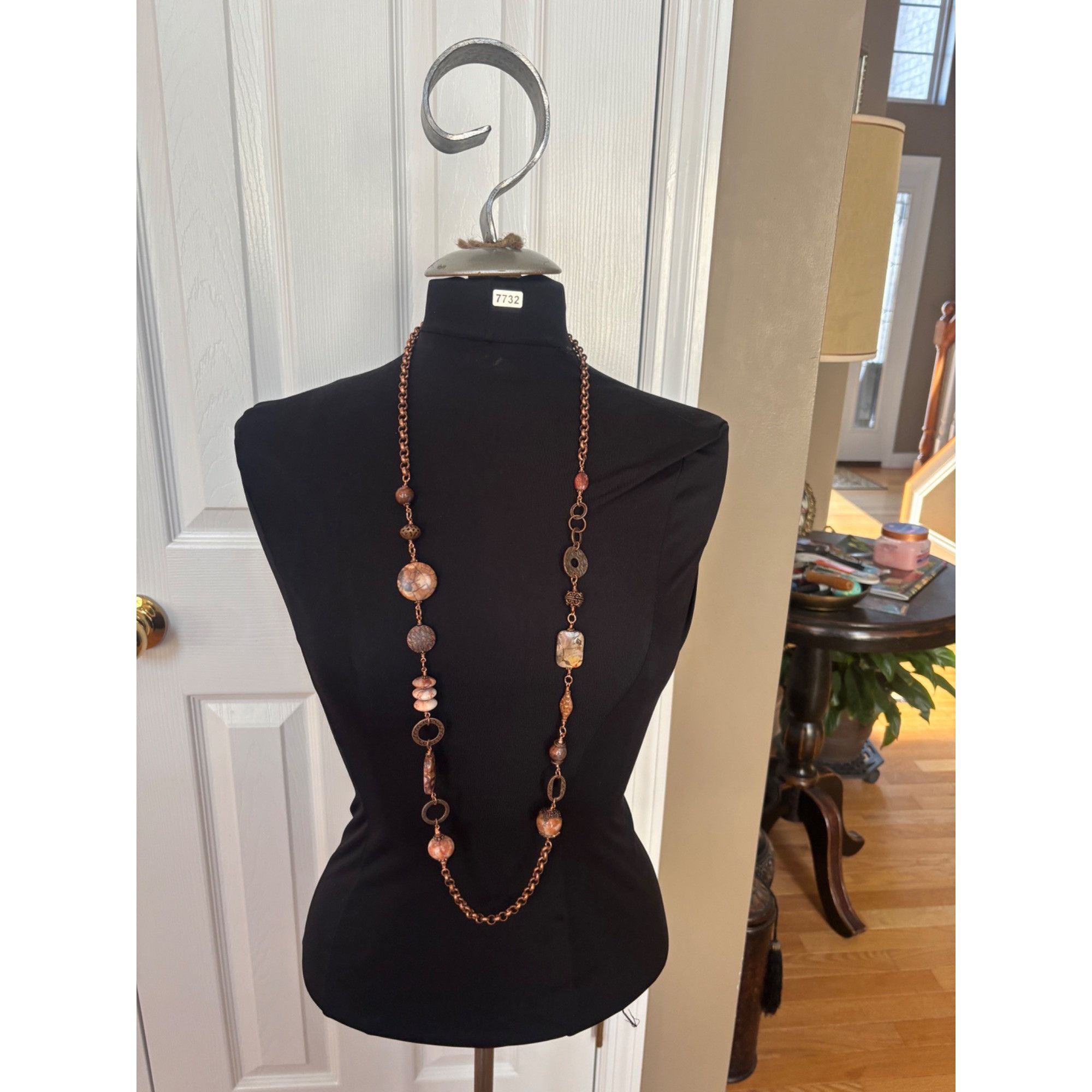 Other Handcrafted Copper Chain Necklace With Multicolored Gemstone Size ONE SIZE - 11 Thumbnail