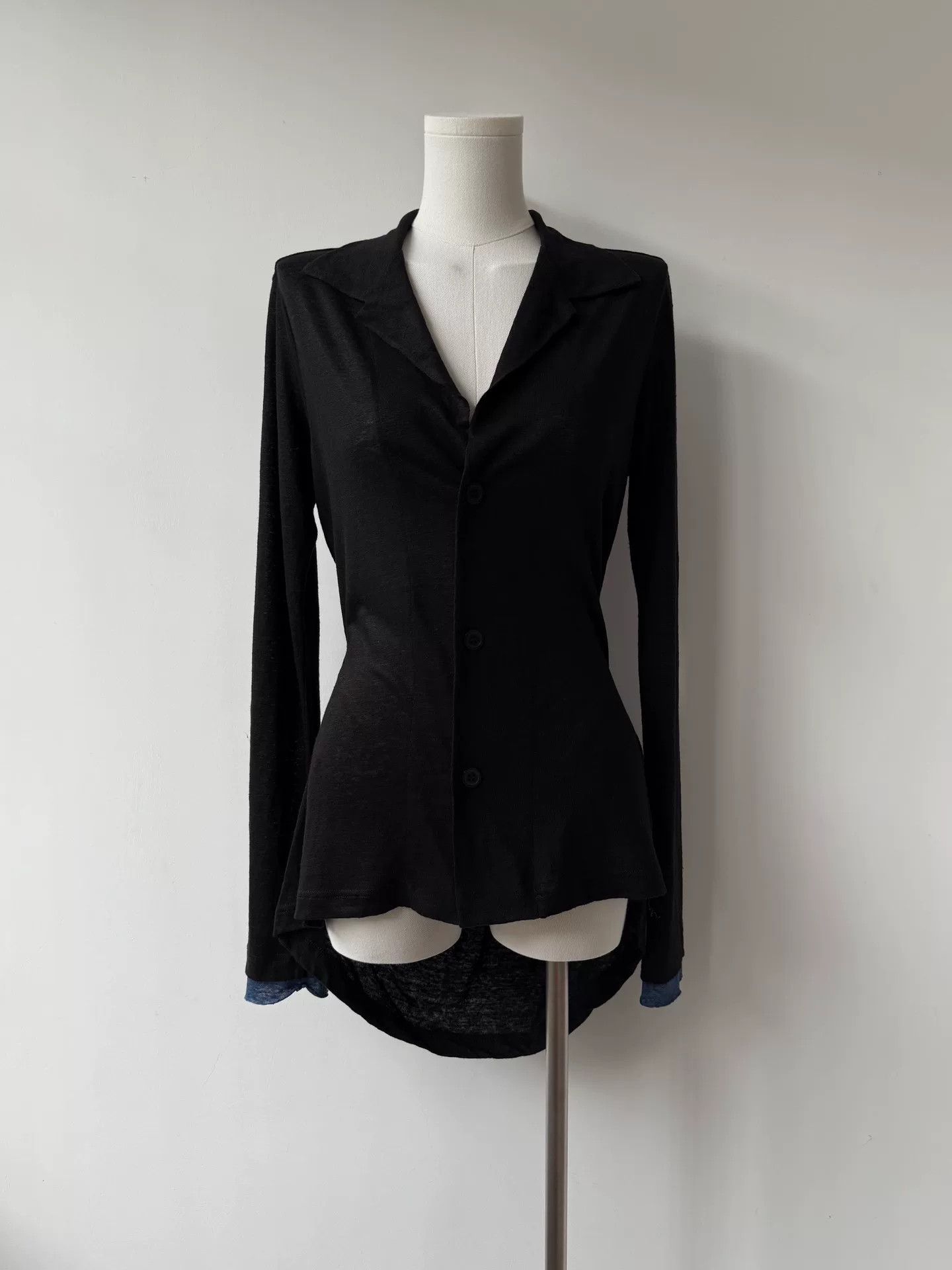 Y's y's black linen peplum cardigan jacket Size S / US 4 / IT 40 - 1 Thumbnail