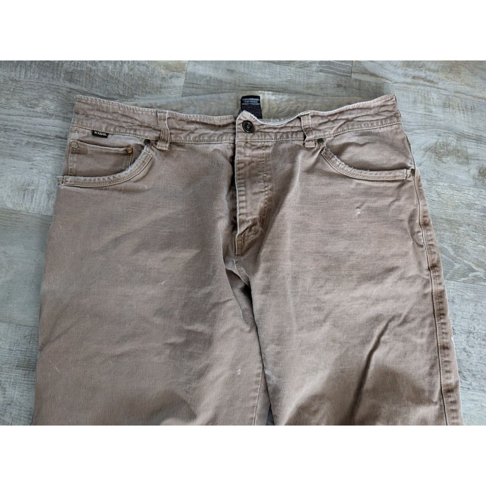 Doublet Kuhl Rydr Pants Men's 38x32 Brown Double Knee Vintage Patina Dye Outdoor Work Khakis Relaxed Straight Size US 38 / EU 54 - 4 Thumbnail