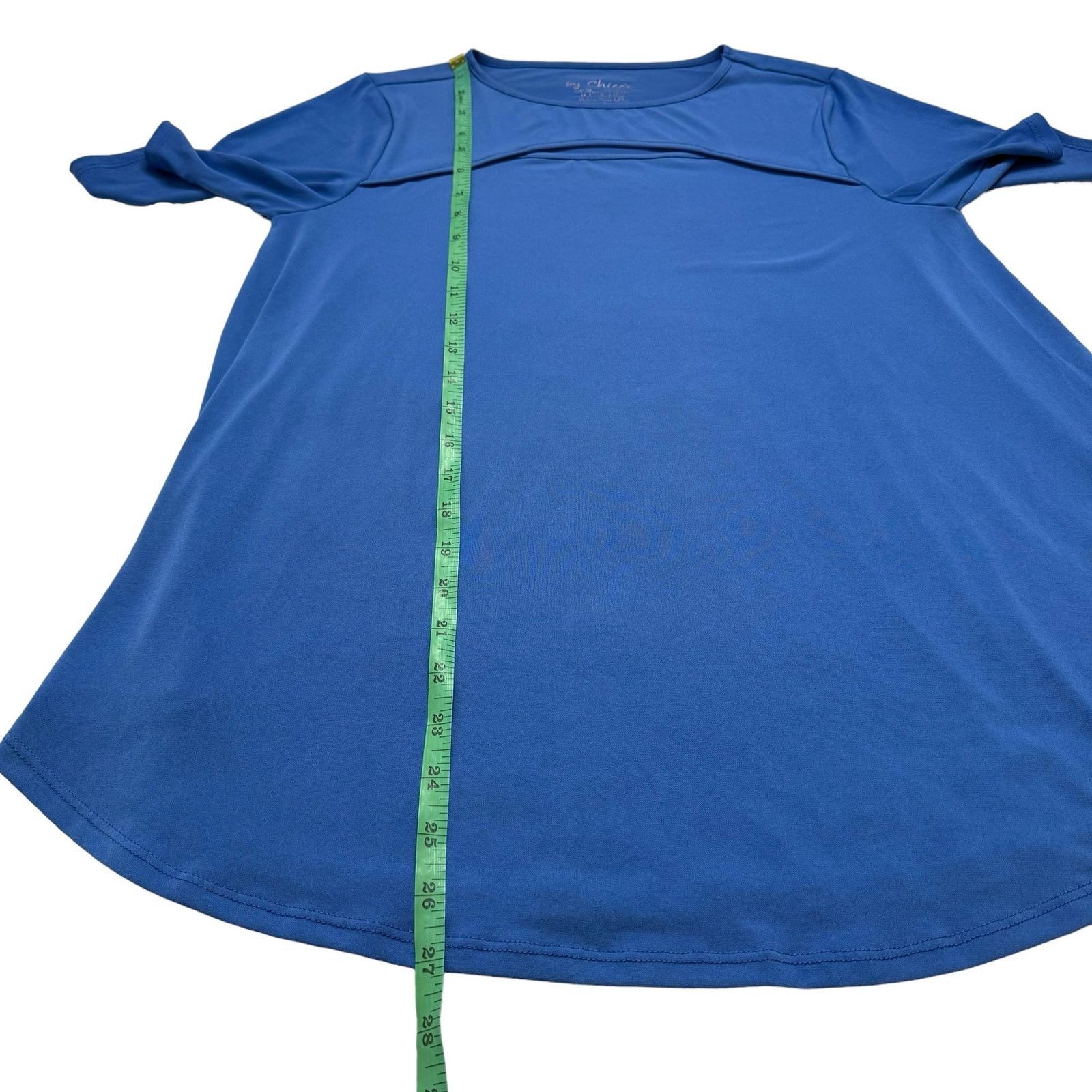 Chicos BY CHICOS Cornflower Blue Keyhole 3/4 Sleeve Top Small 0 Size S / US 4 / IT 40 - 8 Thumbnail