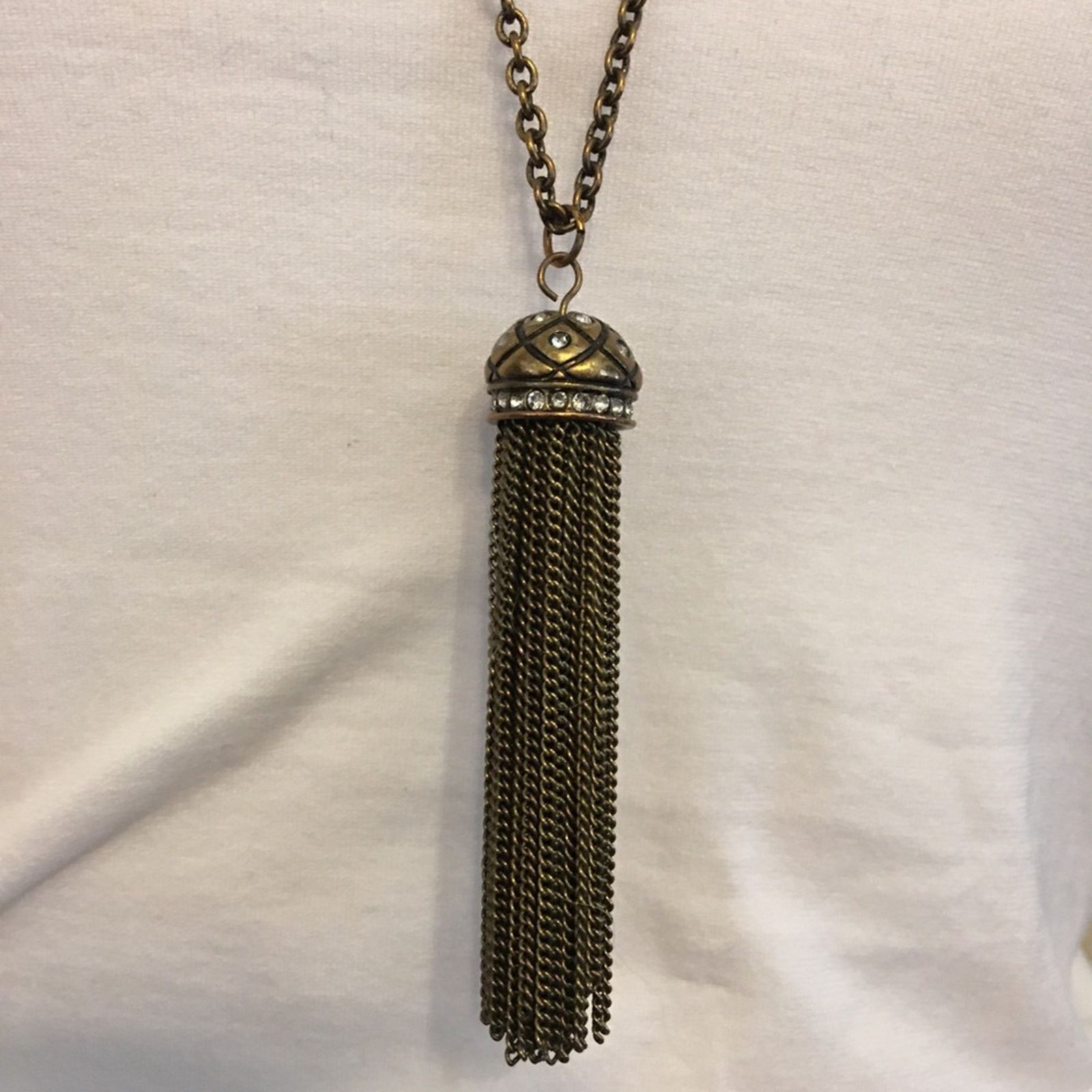 J.Crew J Crew acorn chain tassel rhinestone necklace Size ONE SIZE - 7 Thumbnail