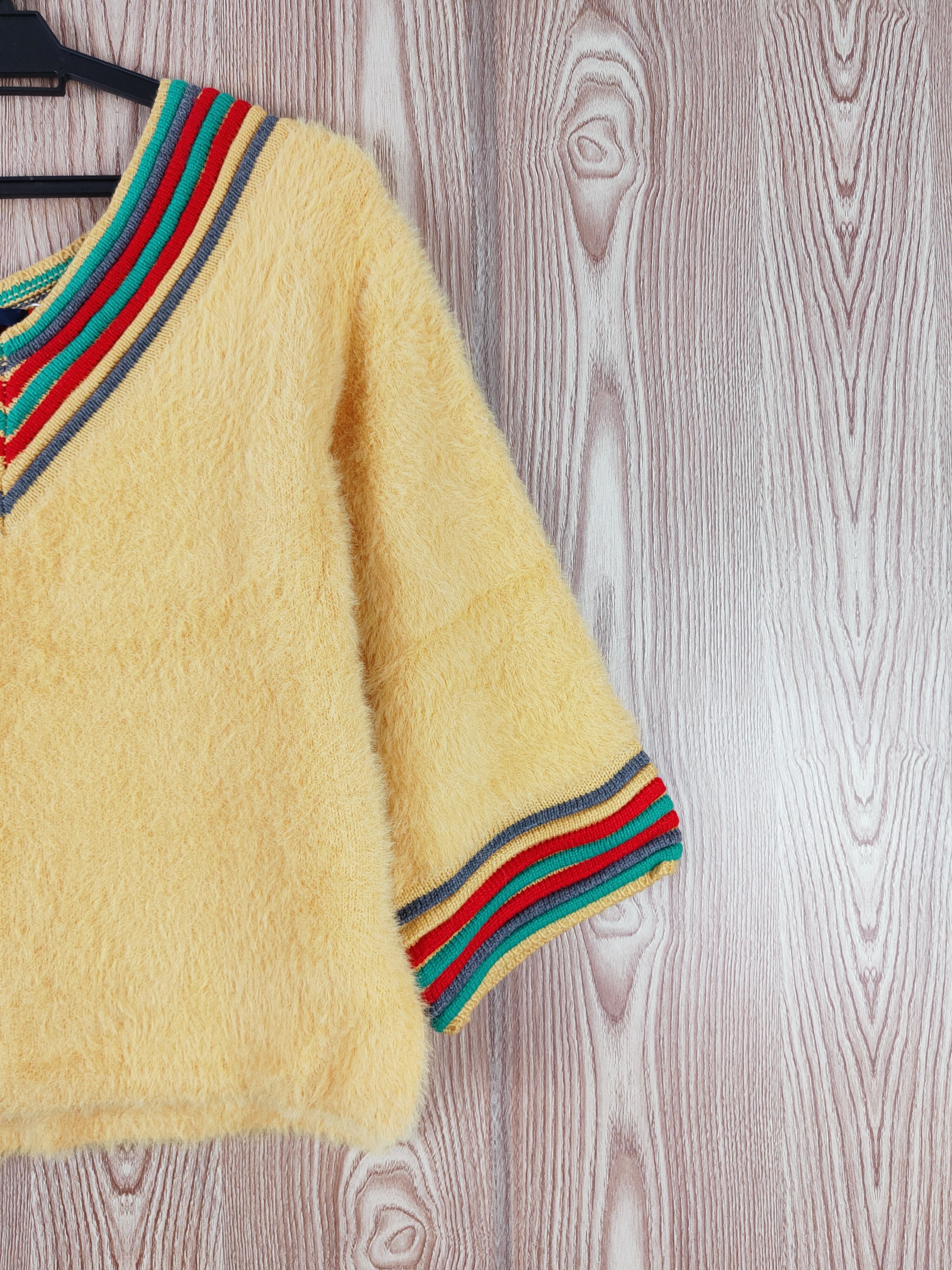 Japanese Brand × Vintage Japanese Brand Yellow Shag Shaggy Fur Mohair Knitwear #W728 Size M / US 6-8 / IT 42-44 - 5 Thumbnail