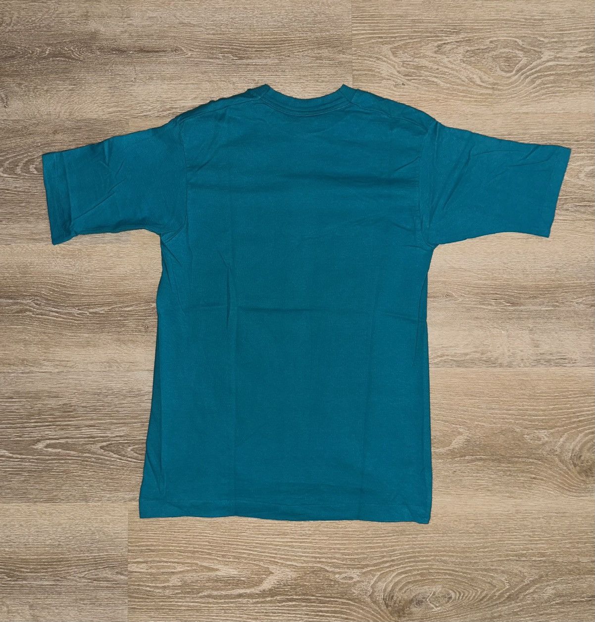 Fruit Of The Loom × Vintage Vintage 90’s Fruit of the Loom Teal Blue Blank T-Shirt Size US M / EU 48-50 / 2 - 2 Thumbnail