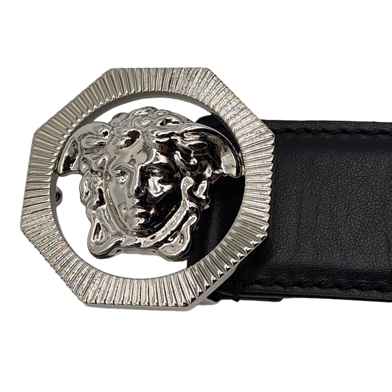 Versace Medusa Black Leather Belt 100/40 NWT $650 Size 40 - 2 Thumbnail