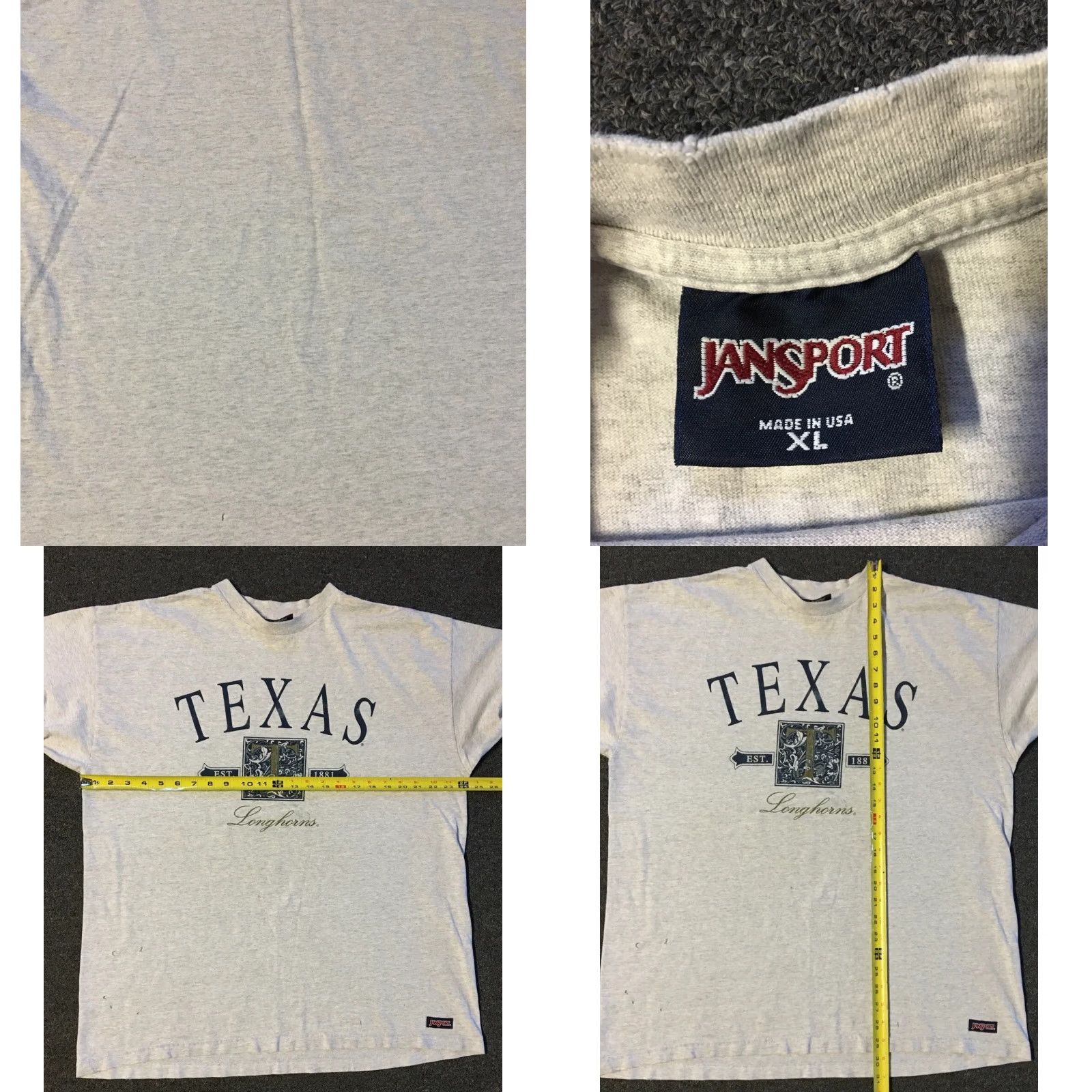 Vintage VINTAGE 90s University Of Texas Faded Distress Shirt XL USA School Track Grunge T-Shirt Mens Grey Size US XL / EU 56 / 4 - 8 Thumbnail