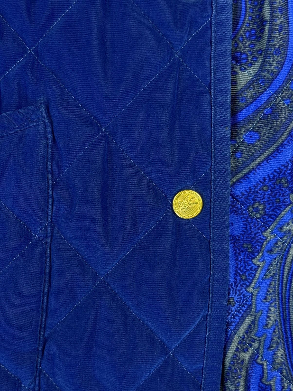 Etro × Vintage ETRO Milano Silk Quilted Blue Jacket Size M / US 6-8 / IT 42-44 - 7 Thumbnail