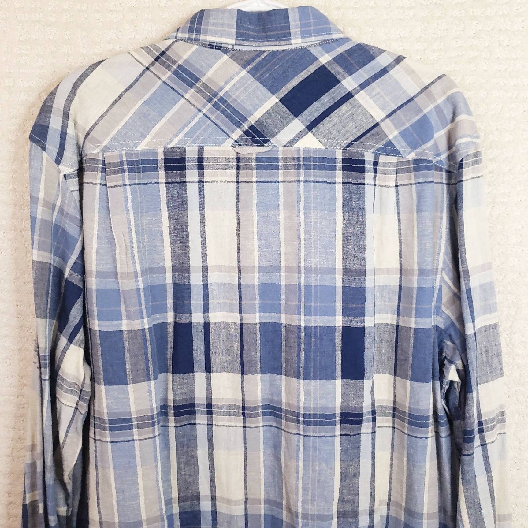 Club Room VINTAGE Club Room Shirt Mens XL Blue Plaid Button-Up Long Sleeve Slim Fit Size US XL / EU 56 / 4 - 5 Thumbnail