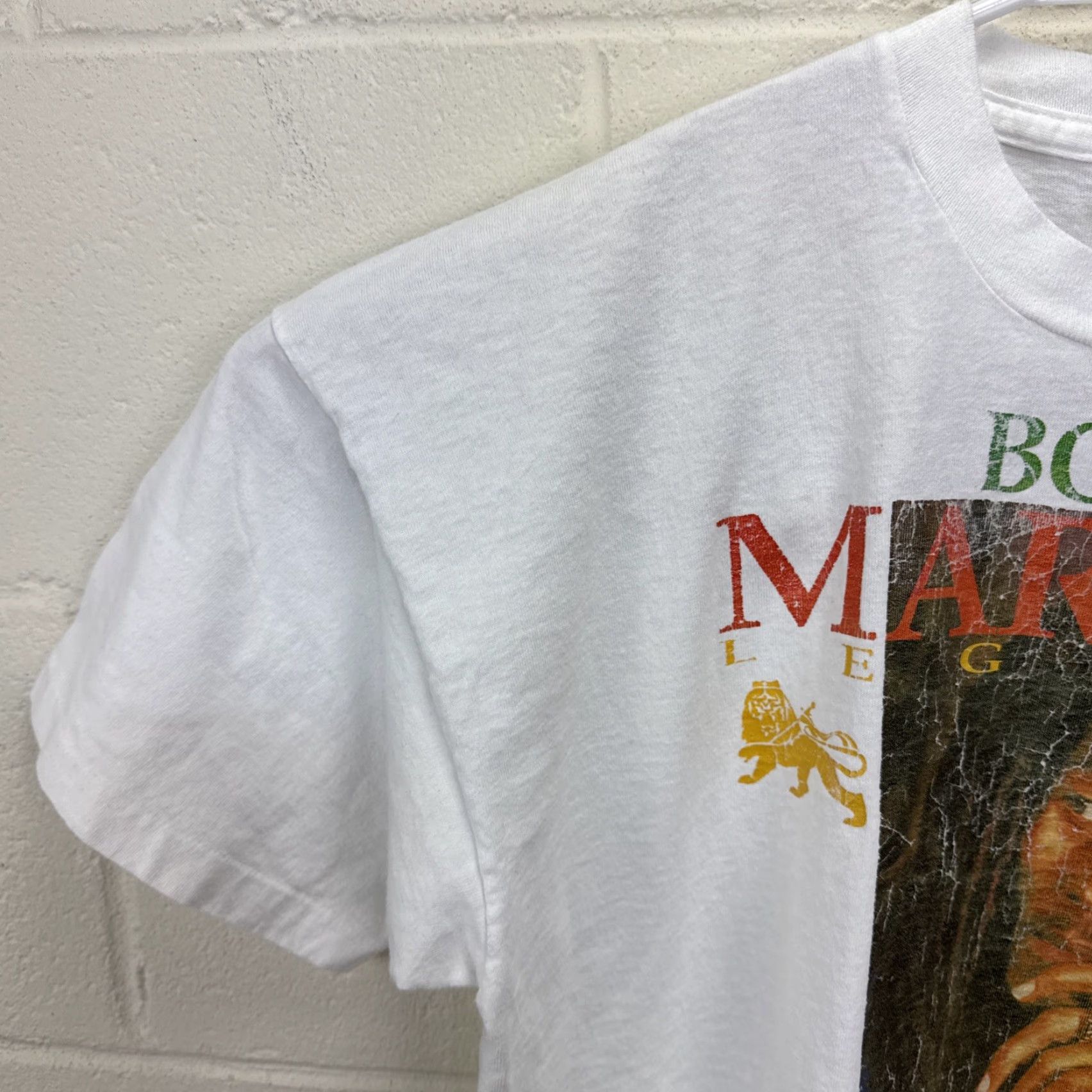 Vintage VINTAGE Bob Marley Music INC LEGEND REGGAE T Shirt Portrait Graphic XL White Unisex 1990s Short Sleeve Cotton Screen Stars Graphic Tee Size US XL / EU 56 / 4 - 6 Thumbnail