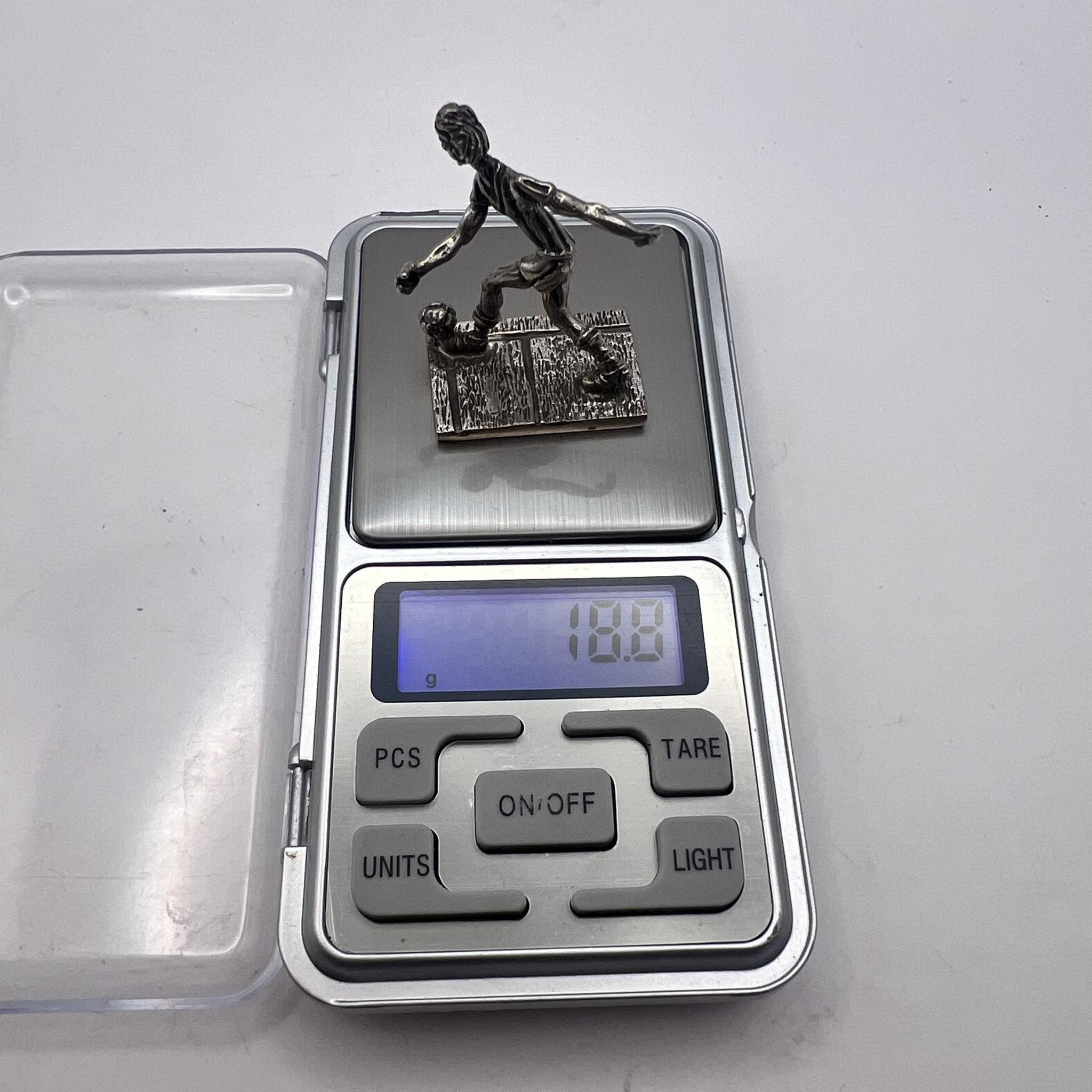 Vintage Vintage Miniature Silver 800 Figure Statue Football Player S Size ONE SIZE - 3 Thumbnail