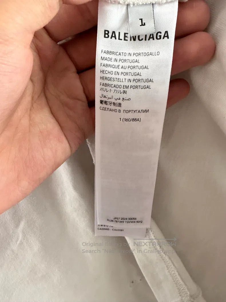Balenciaga Balenciaga White Foamed Letter Short Sleeve T-Shirt Size US S / EU 44-46 / 1 - 3 Thumbnail