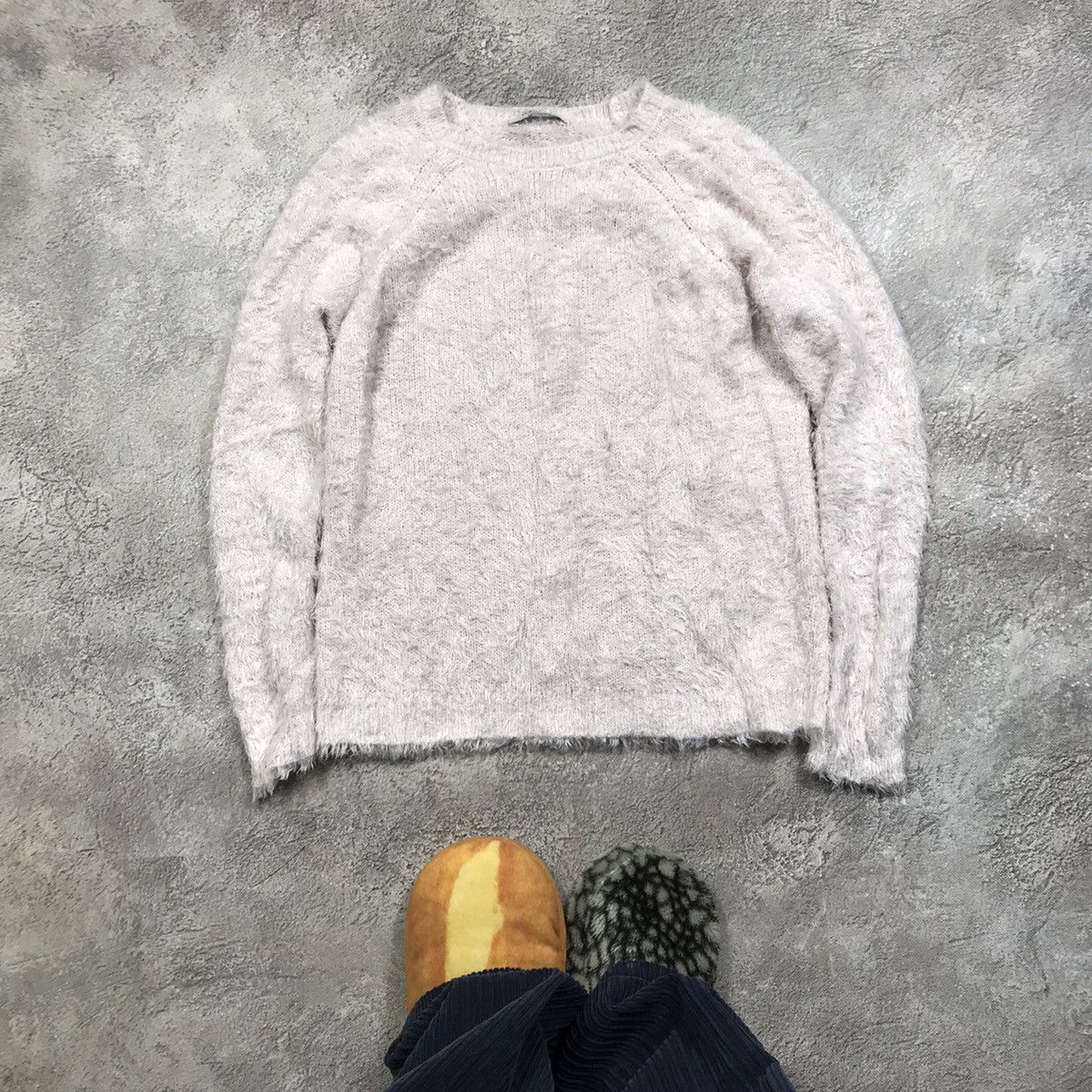 Vintage Vintage 90s Oversized Mohair Knit Sweater Grunge Cream M Size M / US 6-8 / IT 42-44 - 1 Thumbnail
