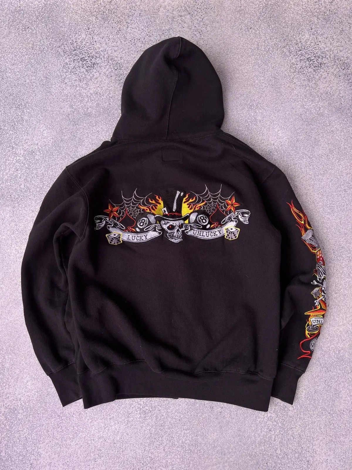 Japanese Brand × Vintage Vintage Lucky Unlucky Ed Hardy Style Women’s zip hoodie Size M / US 6-8 / IT 42-44 - 1 Thumbnail