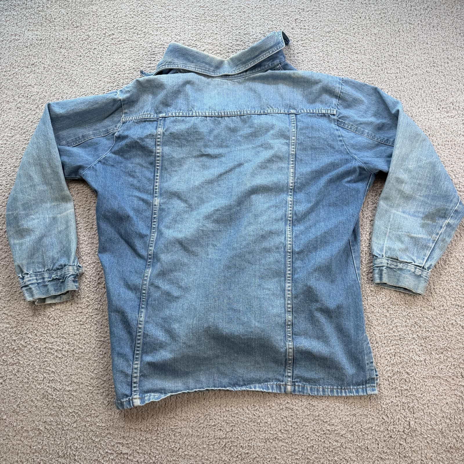 Other Vintage 90s Denim Shirt Jacket Faded ICrew JCPenney Era L Size US L / EU 52-54 / 3 - 2 Thumbnail